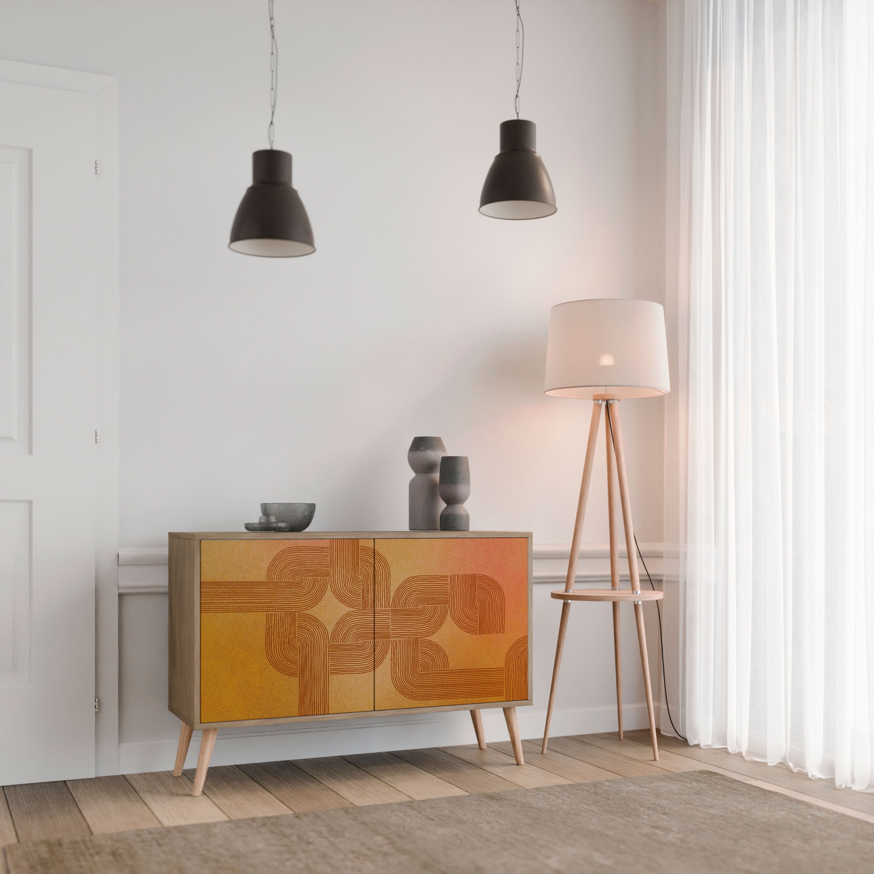 STRENGTHENING RELATION Sideboard mit 2 Türen in Eichenoptik