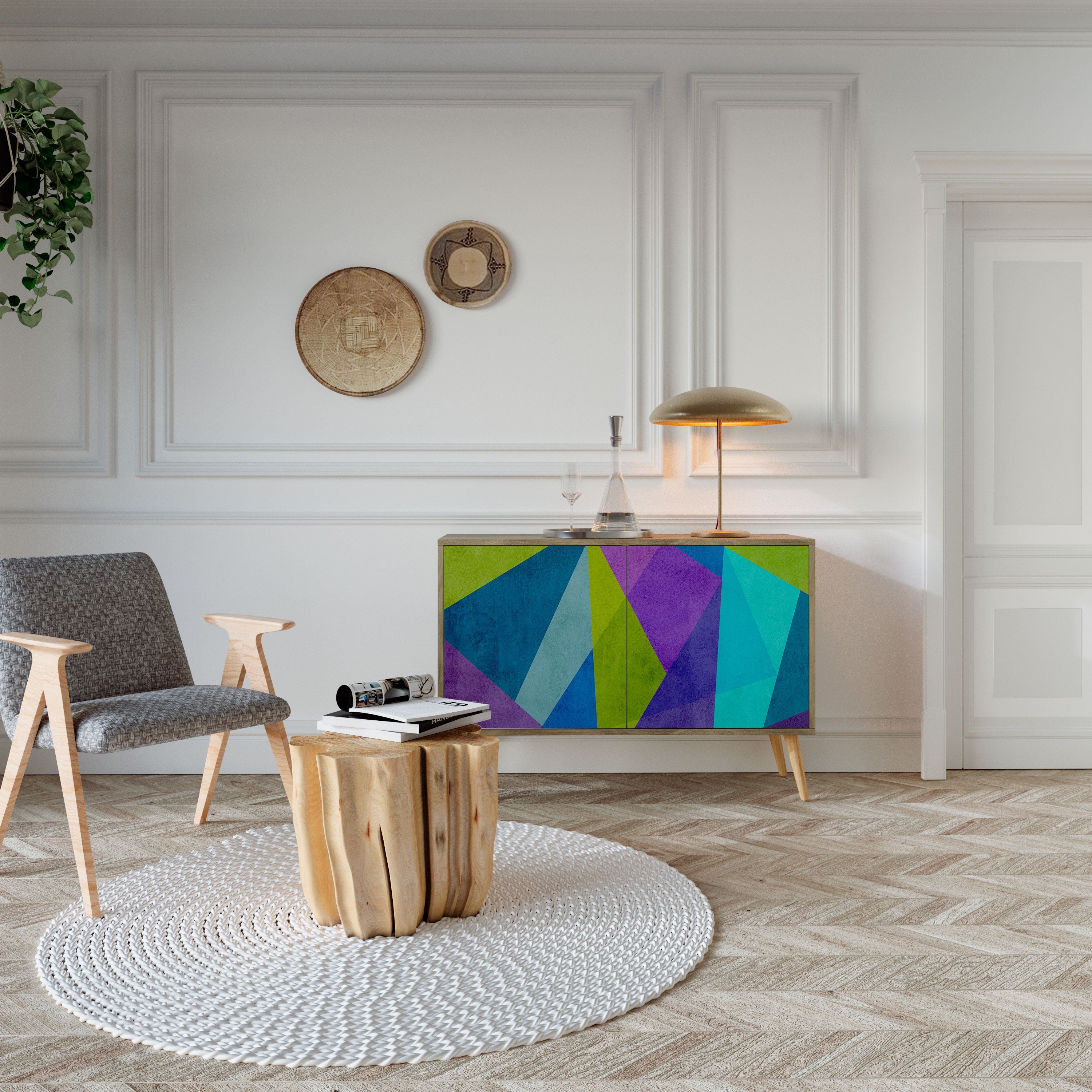COLD SHOWCASE Sideboard mit 2 Türen in Eichenoptik