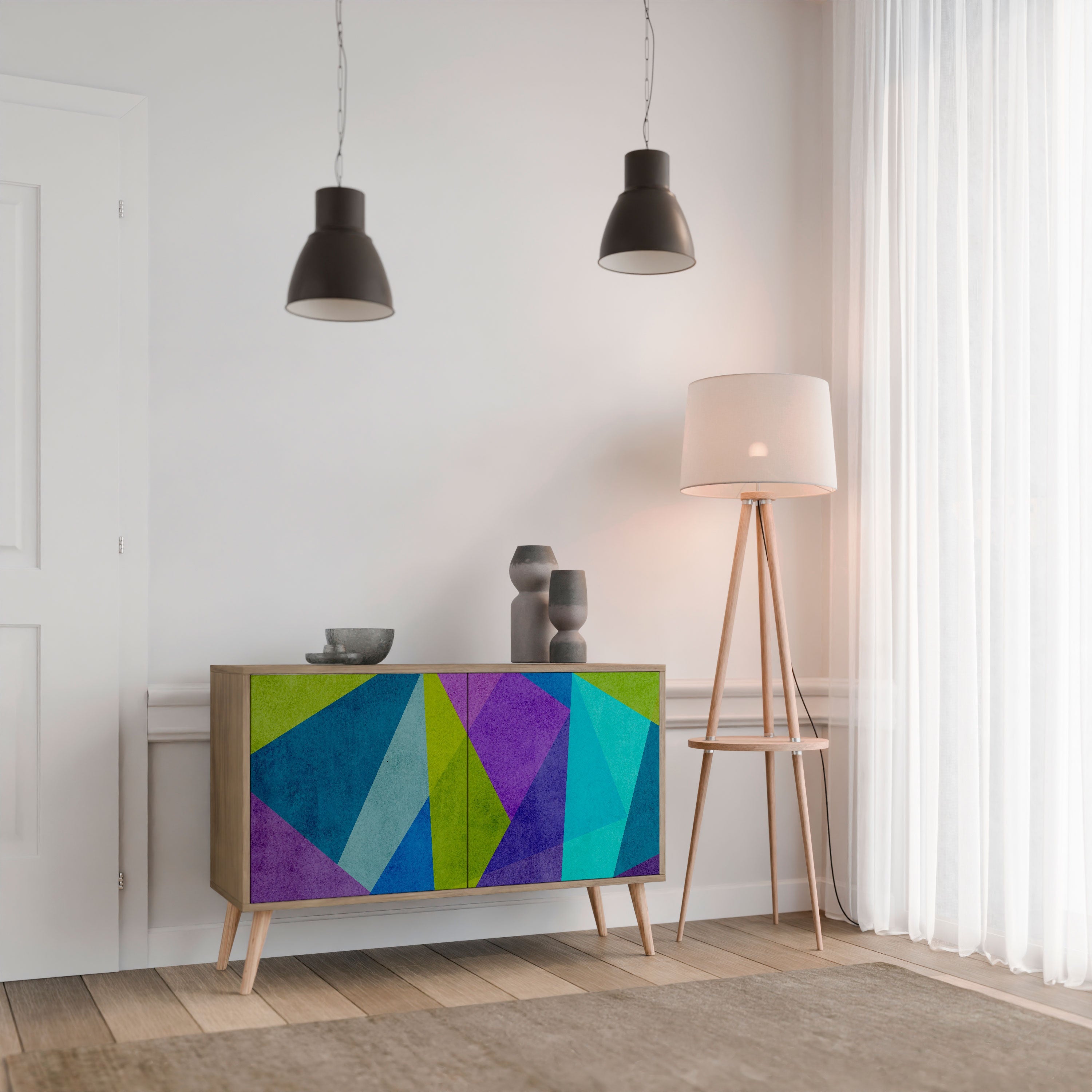 COLD SHOWCASE Sideboard mit 2 Türen in Eichenoptik
