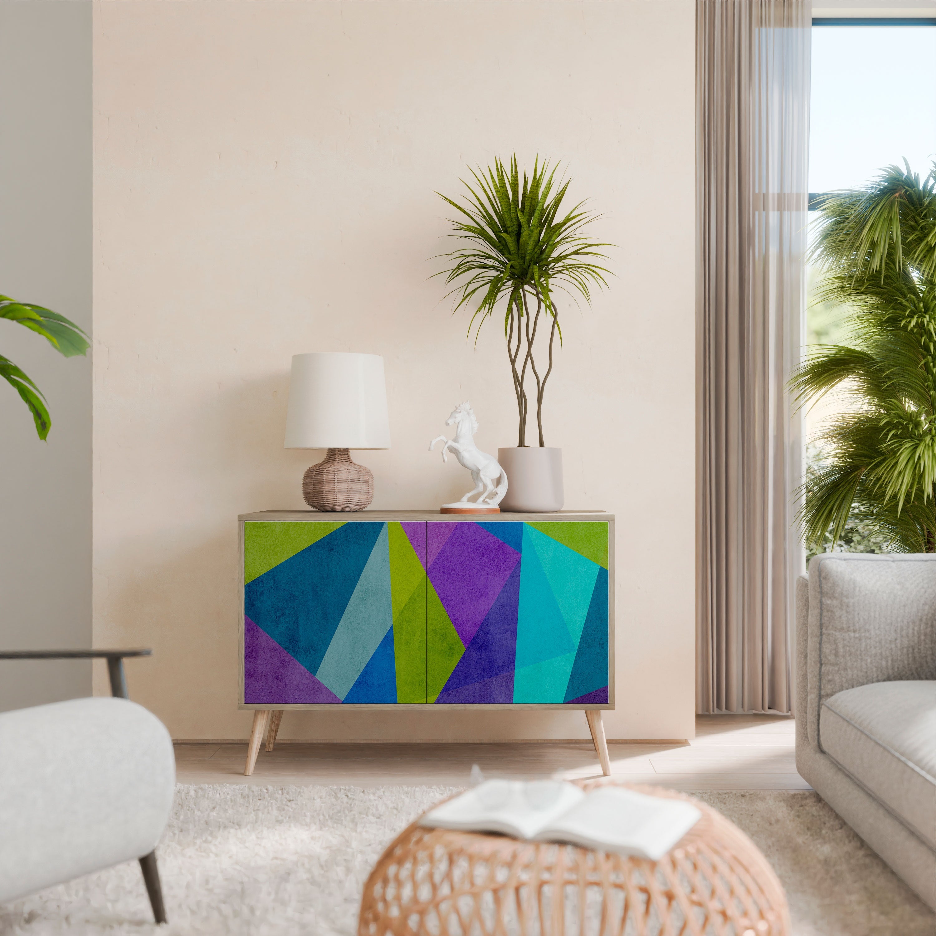 COLD SHOWCASE Sideboard mit 2 Türen in Eichenoptik