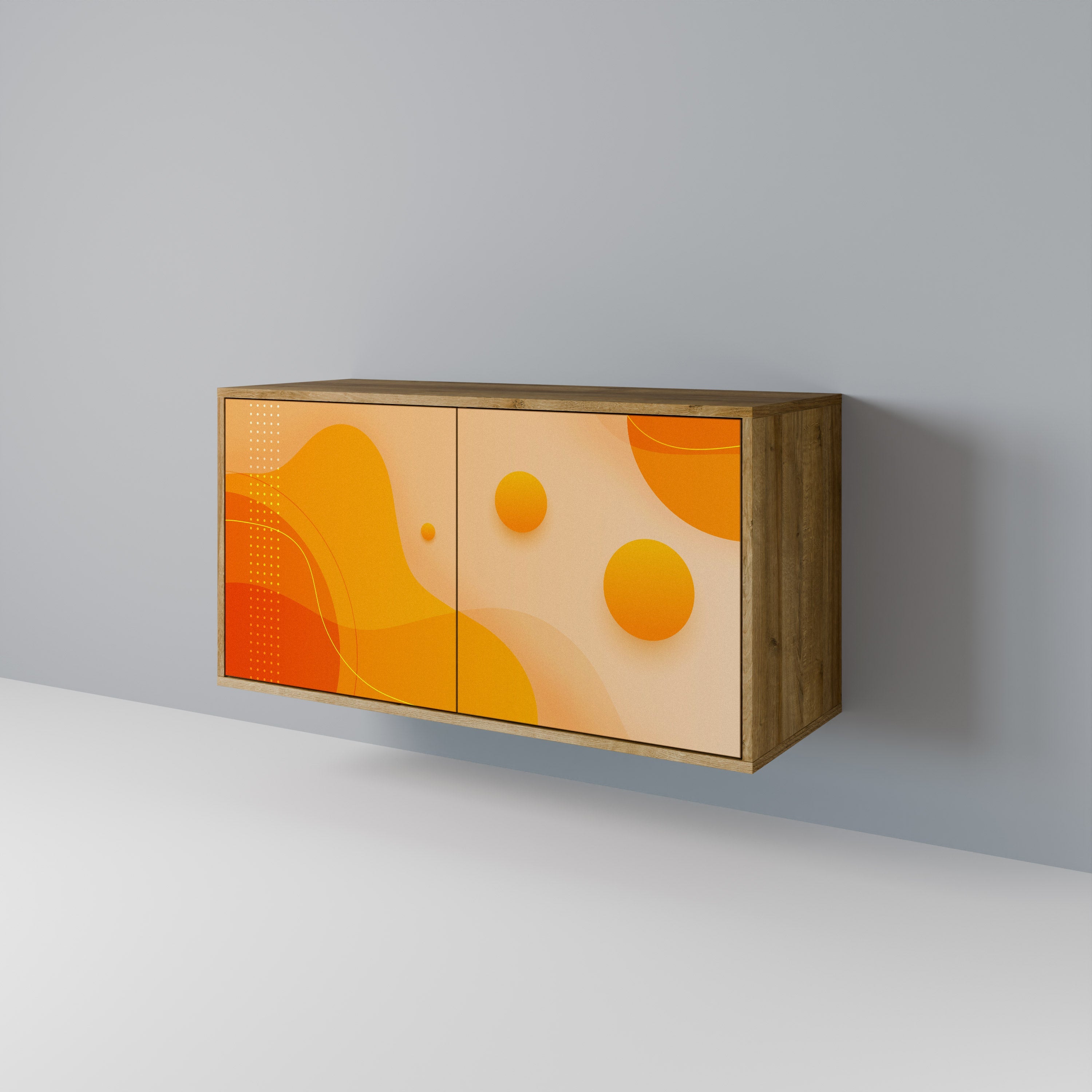 ORANGE ARRANGEMENT Sideboard mit 2 Türen in Eichenoptik