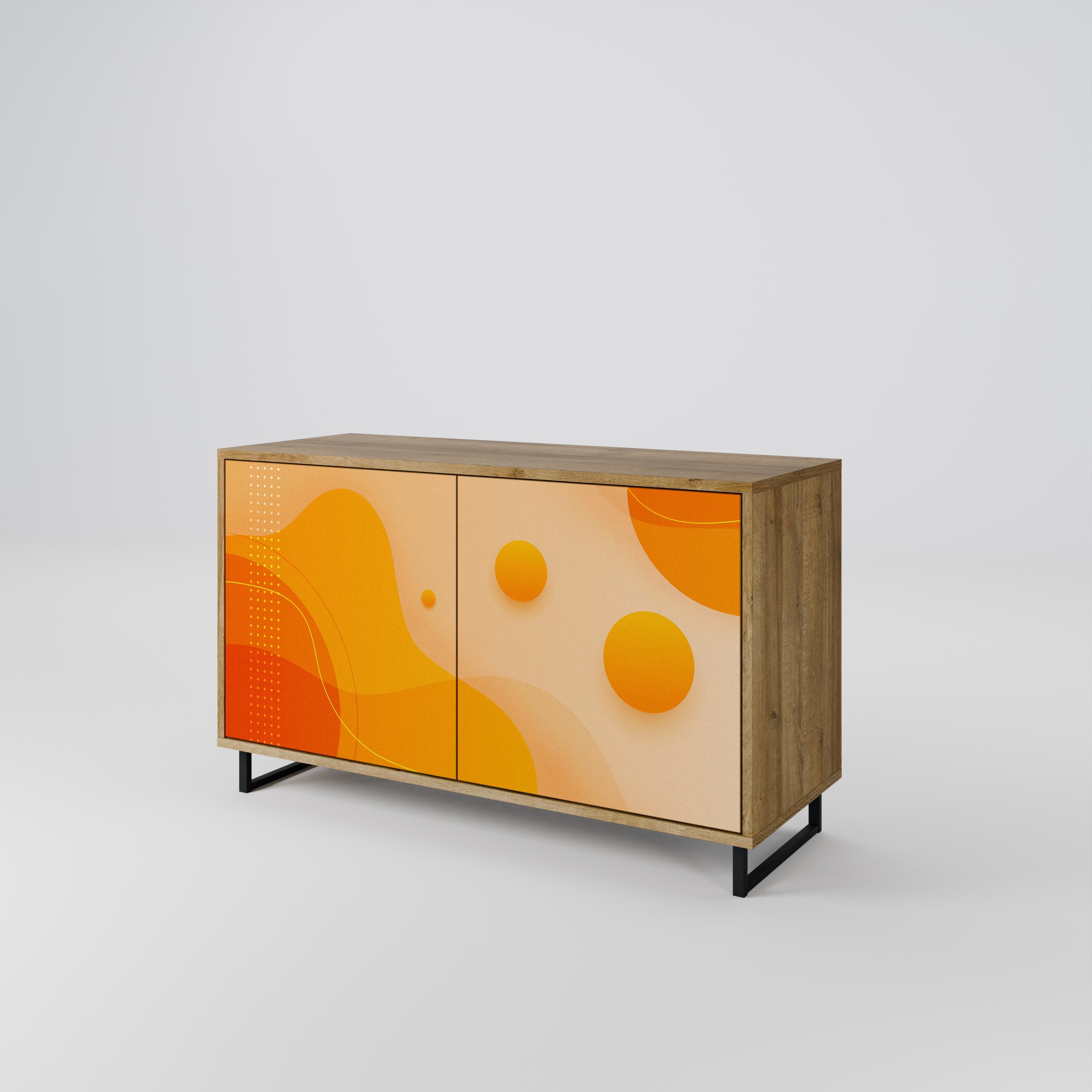 ORANGE ARRANGEMENT Sideboard mit 2 Türen in Eichenoptik