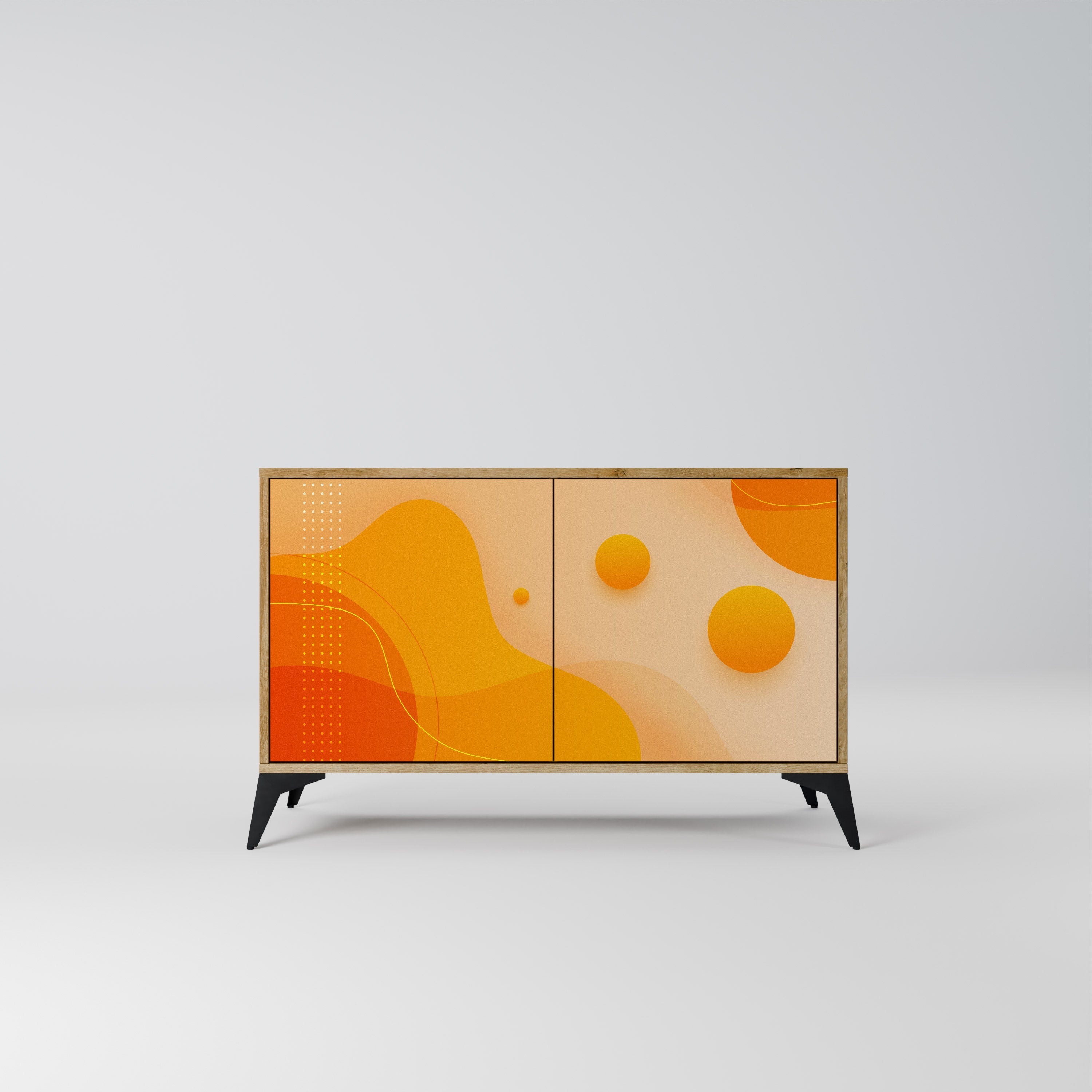 ORANGE ARRANGEMENT Sideboard mit 2 Türen in Eichenoptik