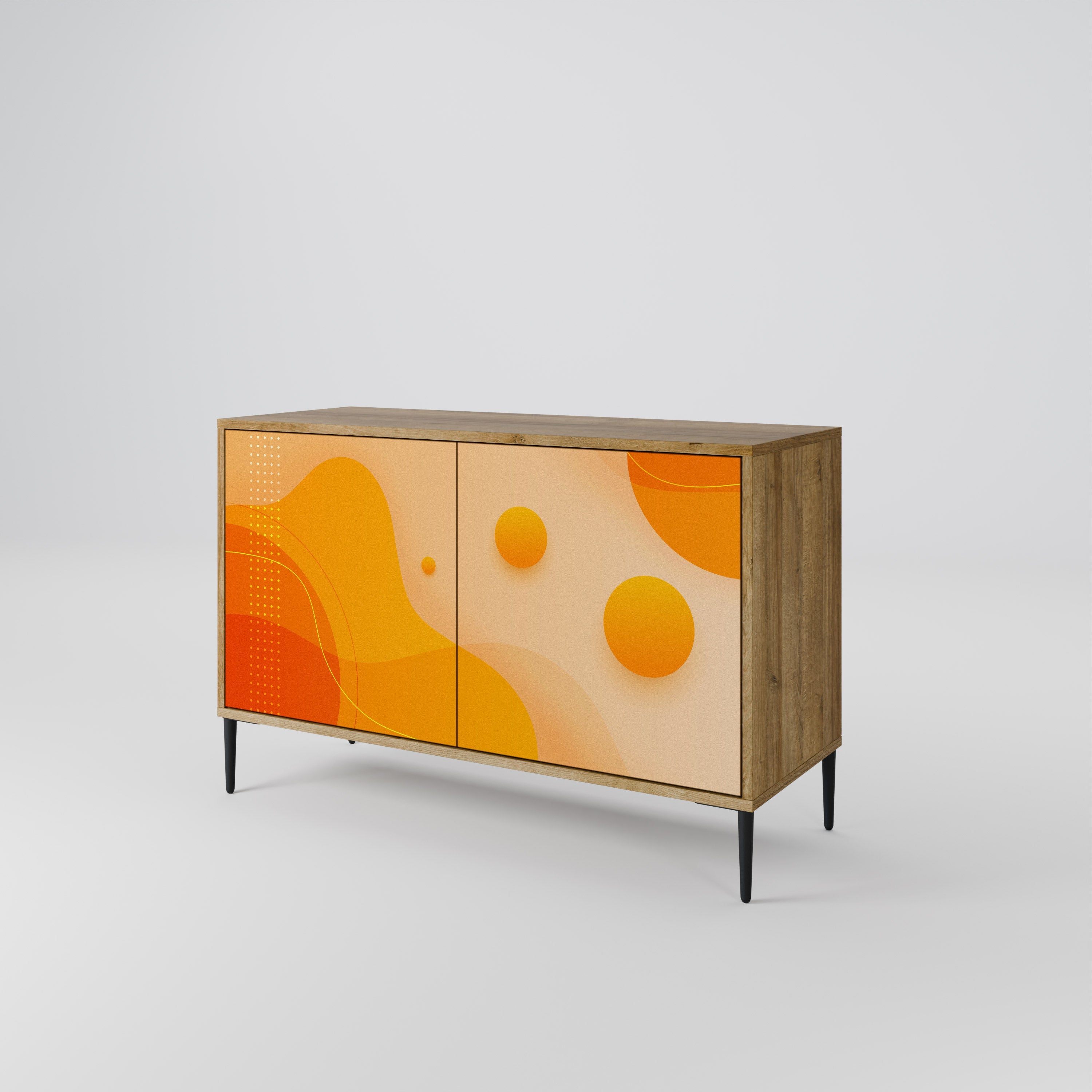 ORANGE ARRANGEMENT Sideboard mit 2 Türen in Eichenoptik