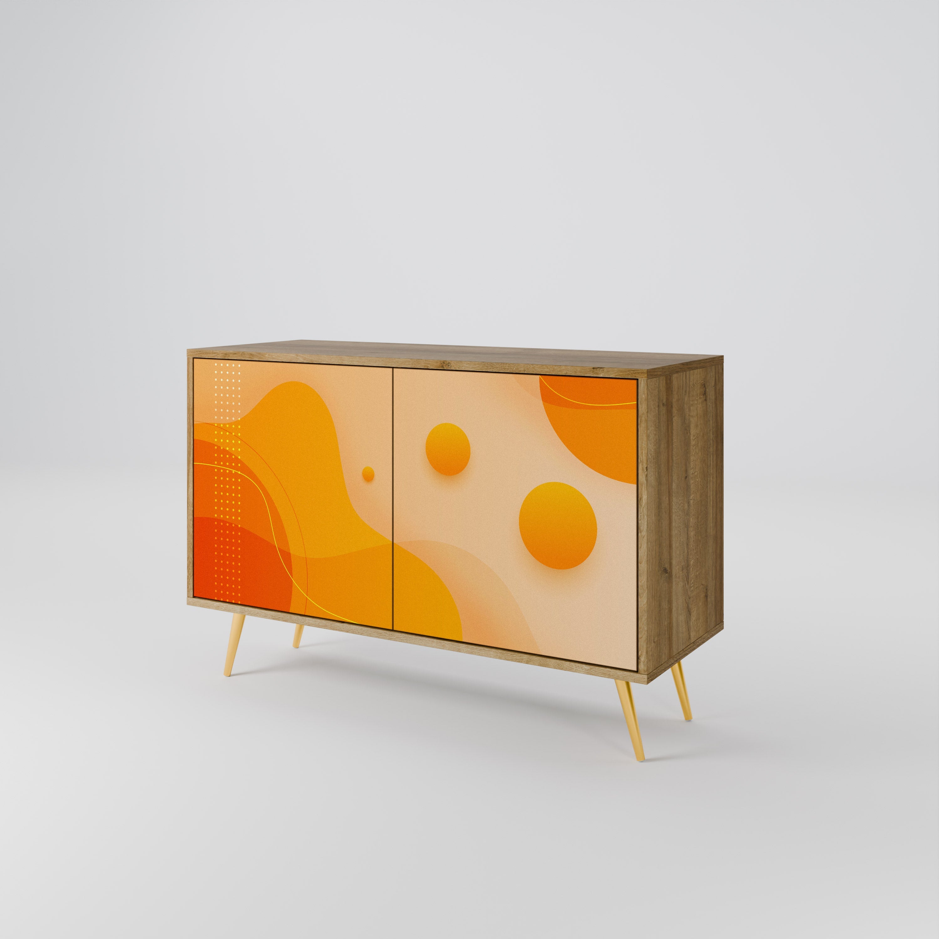ORANGE ARRANGEMENT Sideboard mit 2 Türen in Eichenoptik