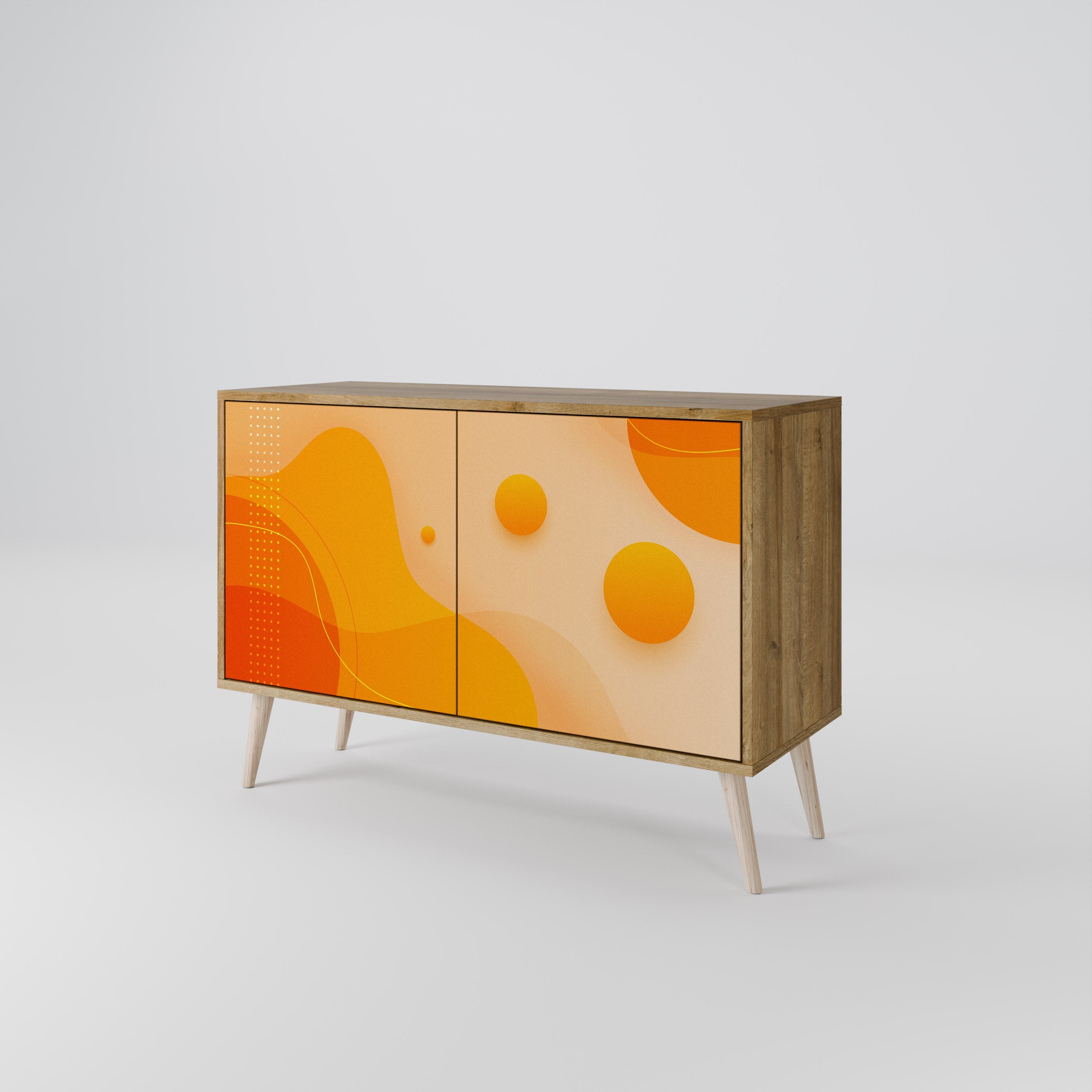 ORANGE ARRANGEMENT Sideboard mit 2 Türen in Eichenoptik