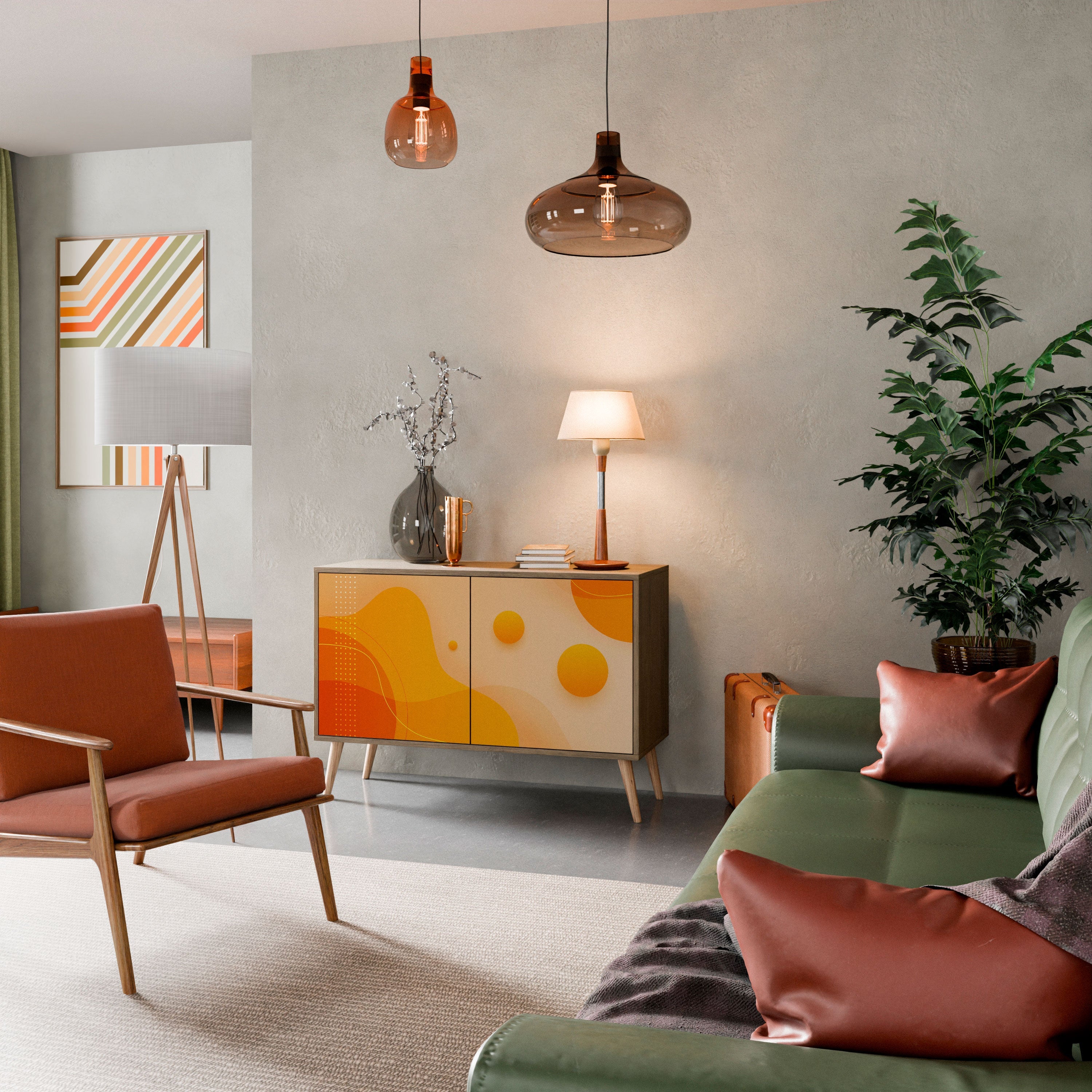ORANGE ARRANGEMENT Sideboard mit 2 Türen in Eichenoptik