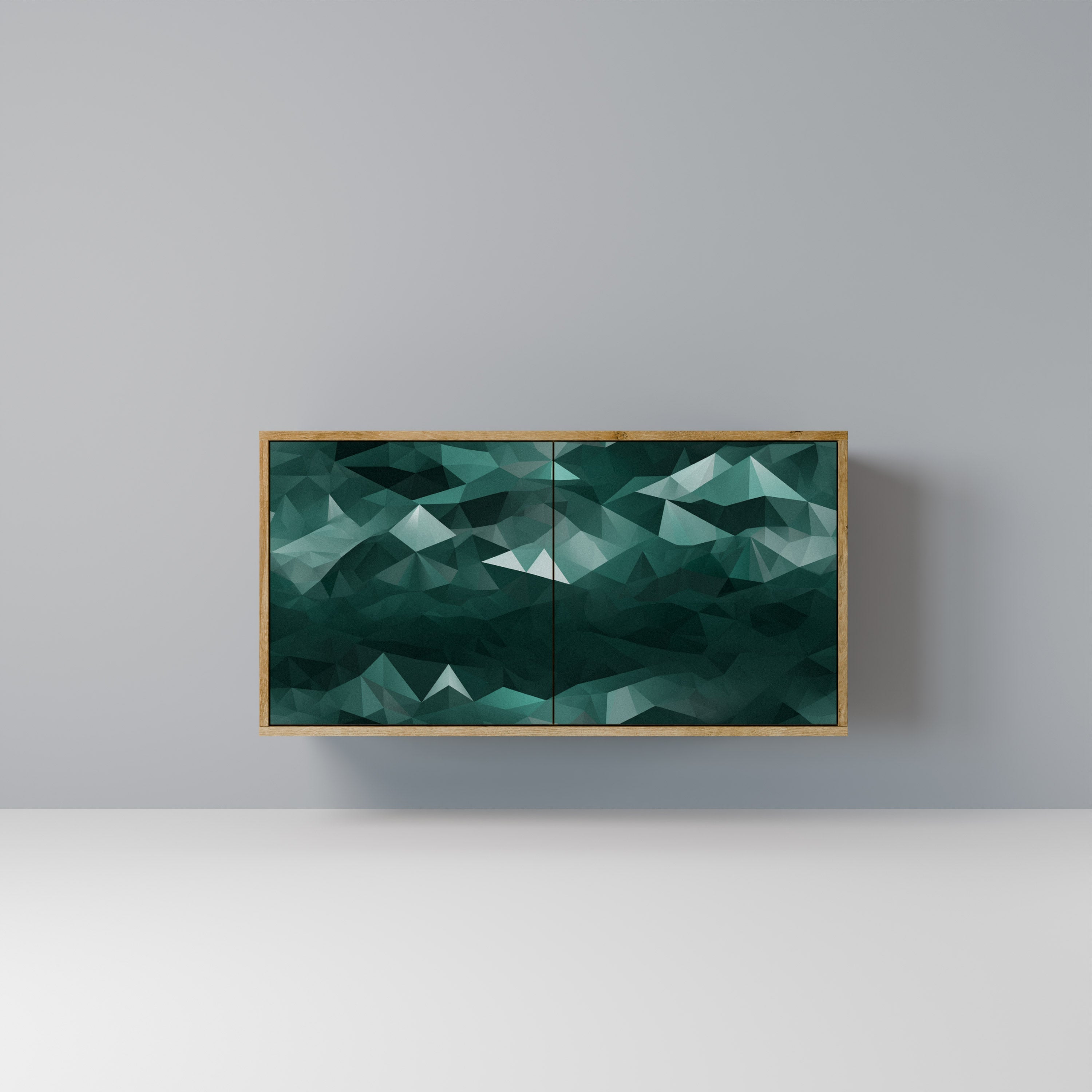 POLYGONAL FLOATING 2-türiges Sideboard in Eichenoptik
