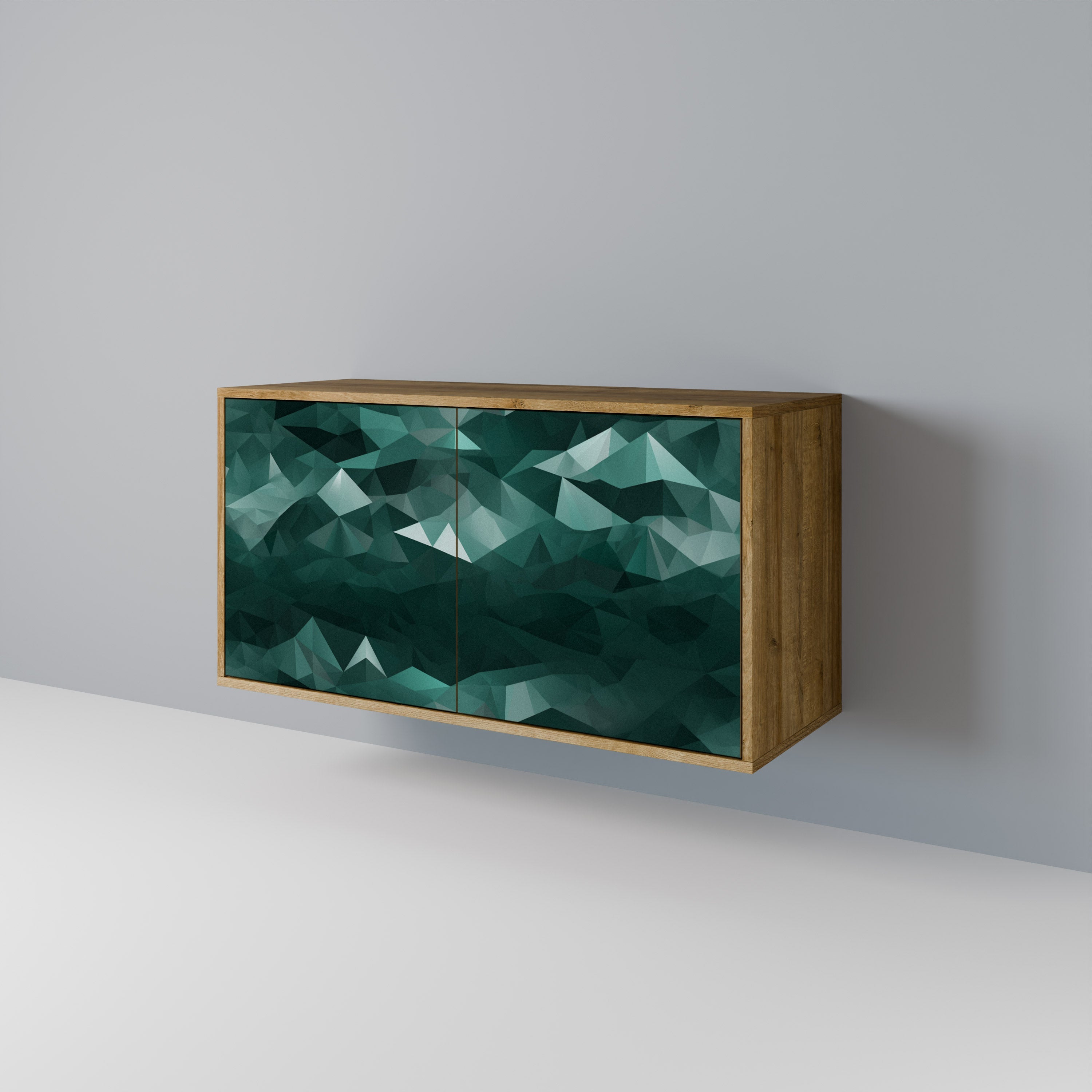 POLYGONAL FLOATING 2-türiges Sideboard in Eichenoptik