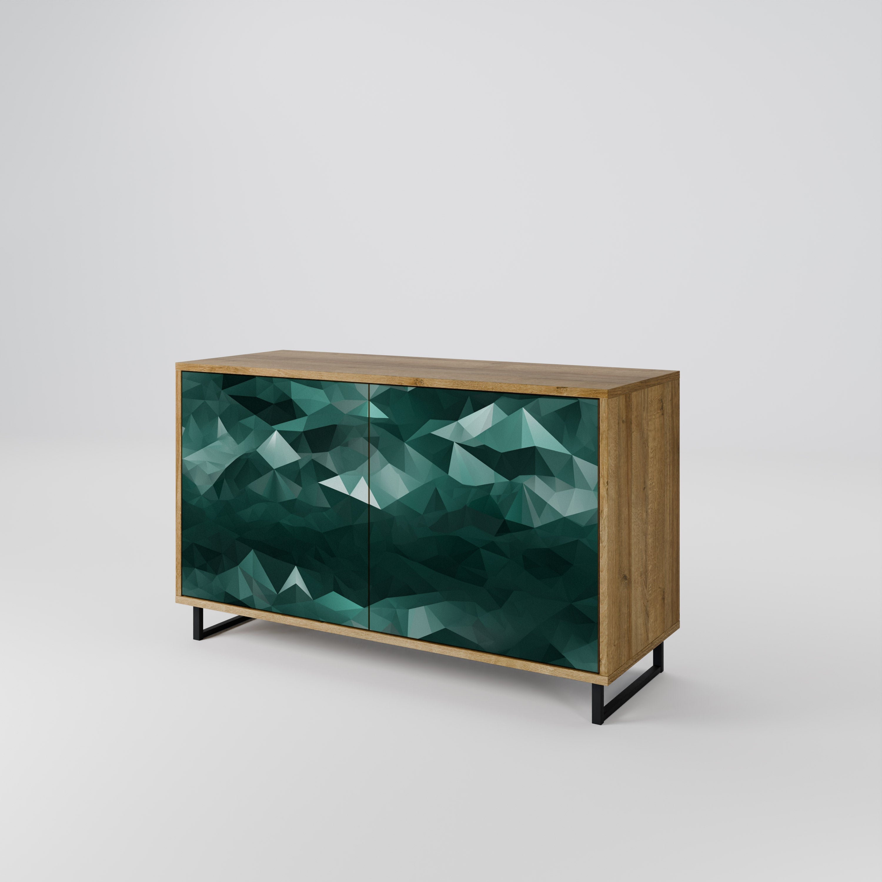 POLYGONAL FLOATING 2-türiges Sideboard in Eichenoptik