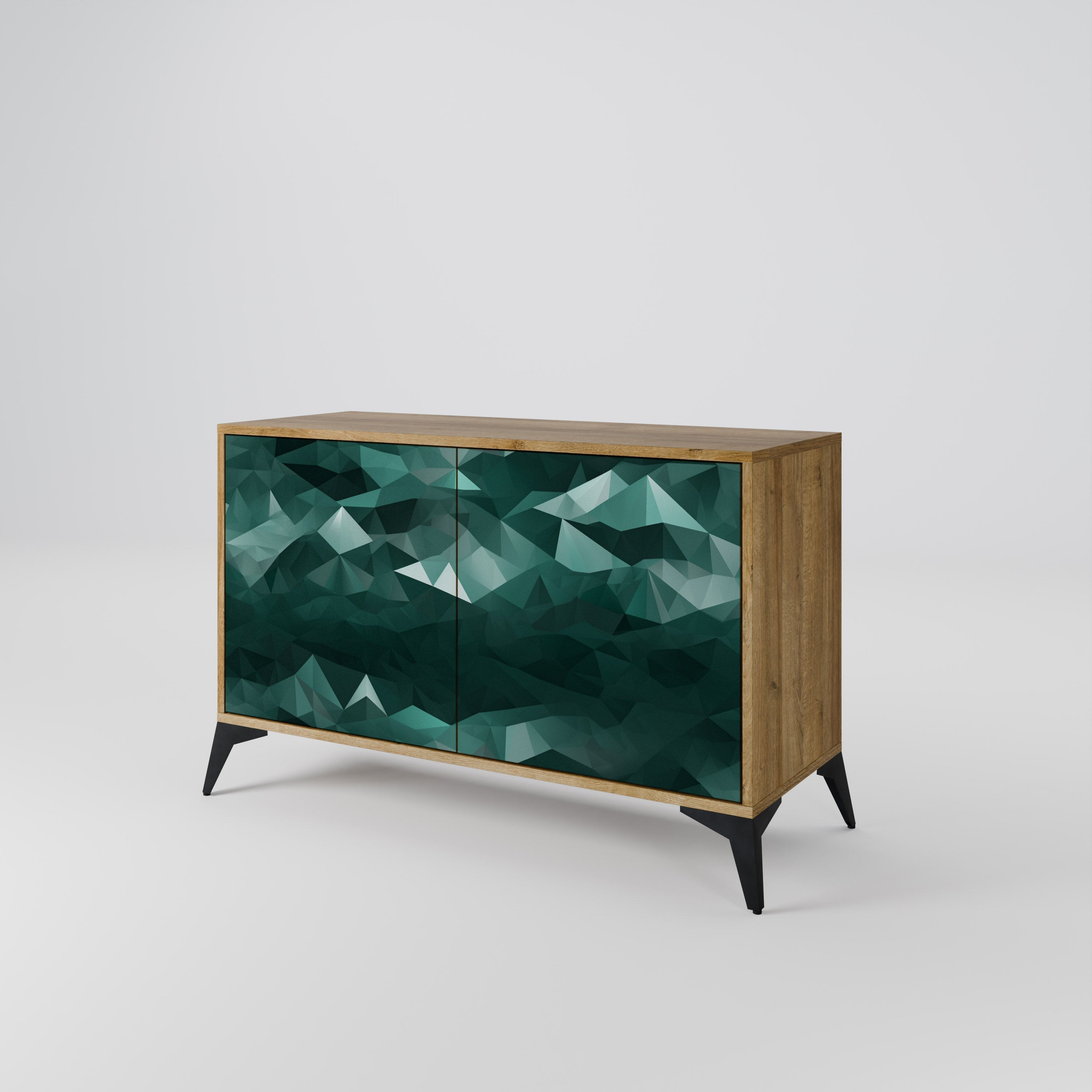 POLYGONAL FLOATING 2-türiges Sideboard in Eichenoptik