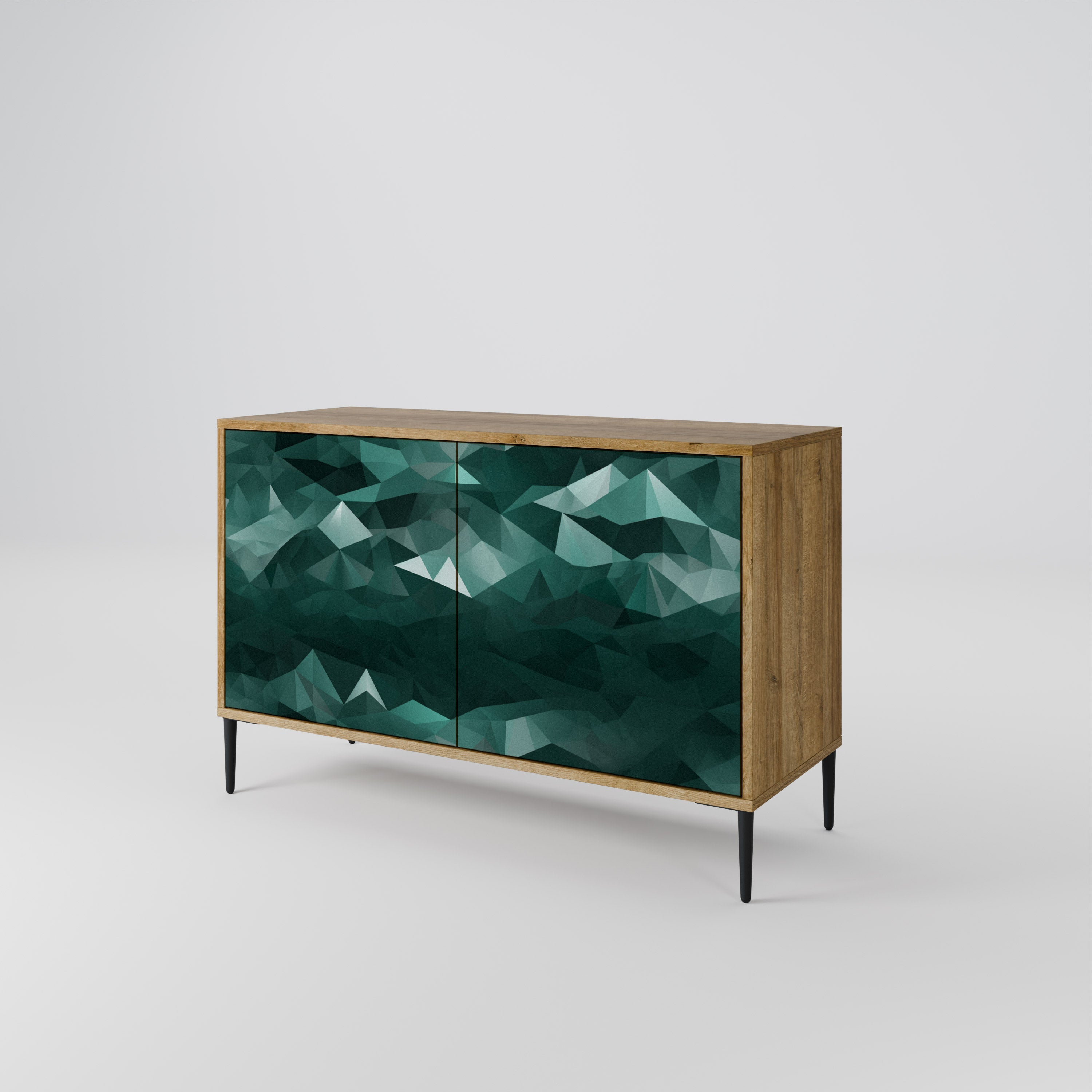 POLYGONAL FLOATING 2-türiges Sideboard in Eichenoptik