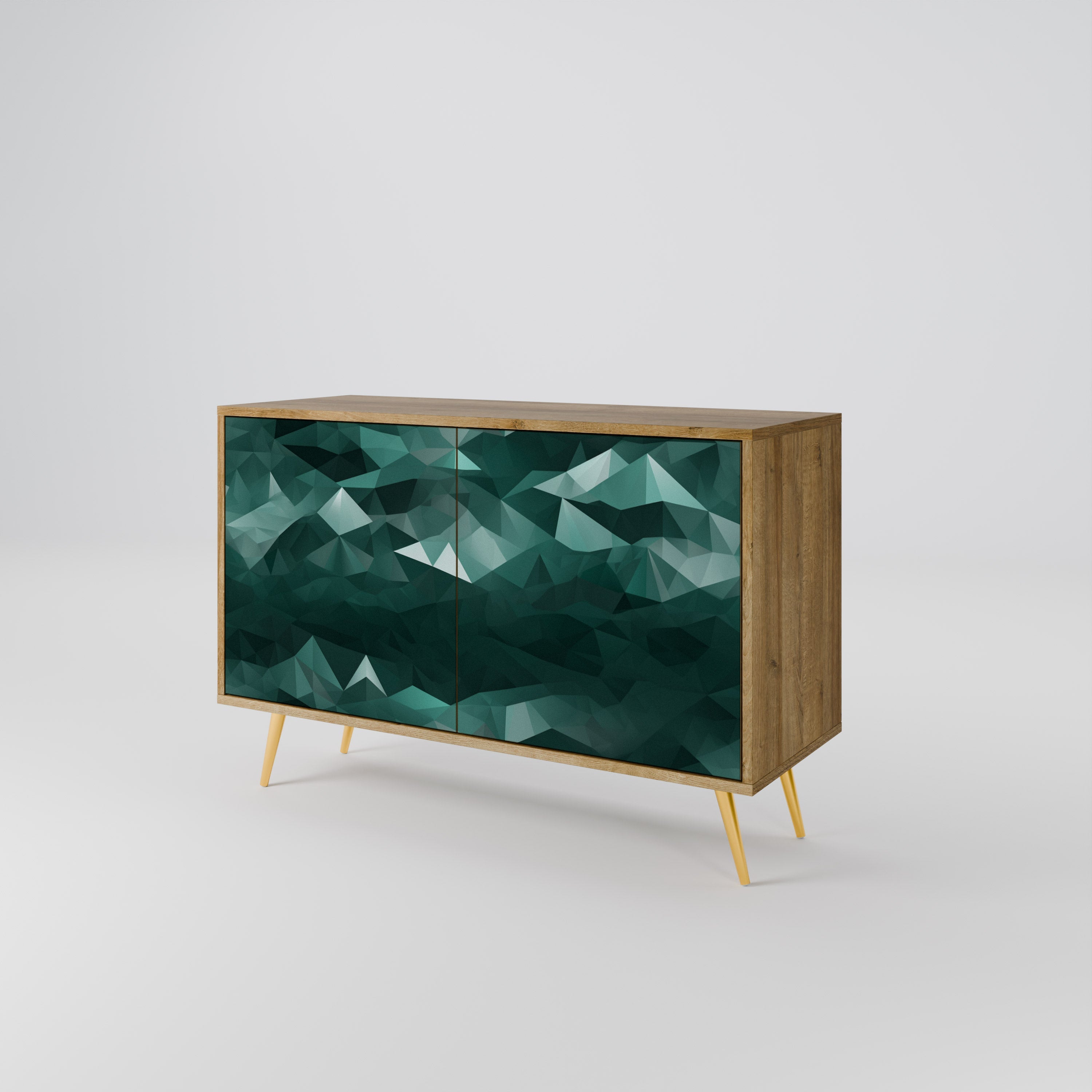 POLYGONAL FLOATING 2-türiges Sideboard in Eichenoptik