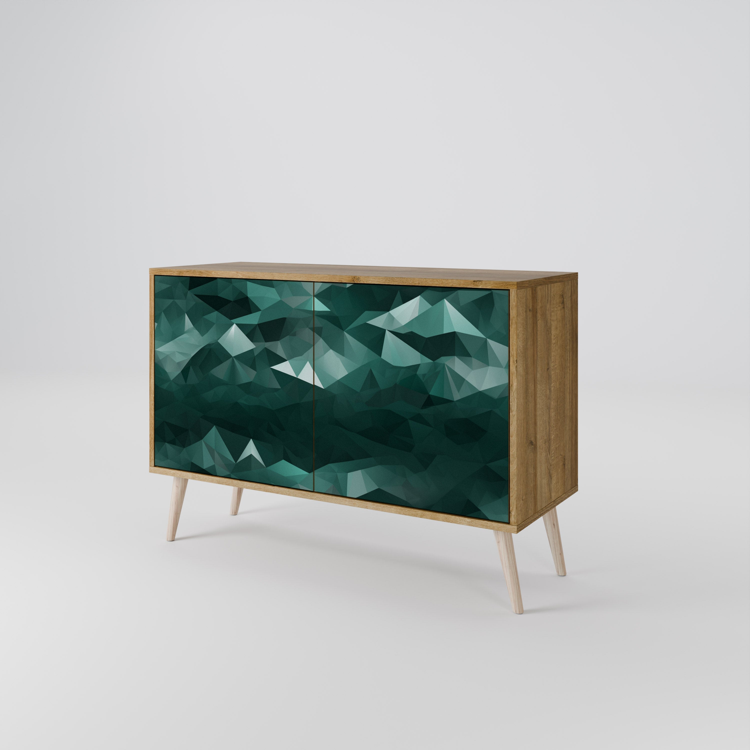 POLYGONAL FLOATING 2-türiges Sideboard in Eichenoptik