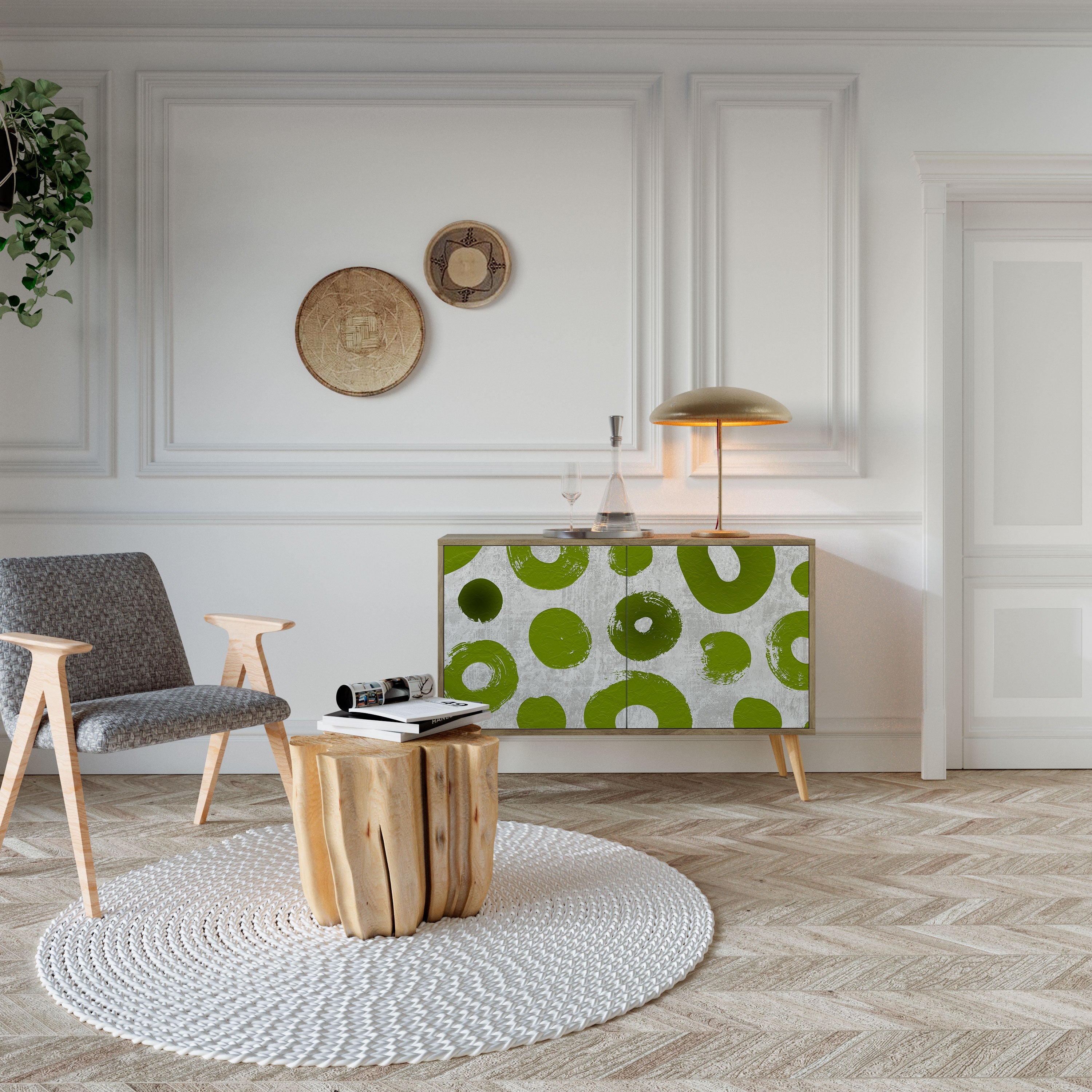 GREEN RHAPSODY Sideboard mit 2 Türen in Eichenoptik