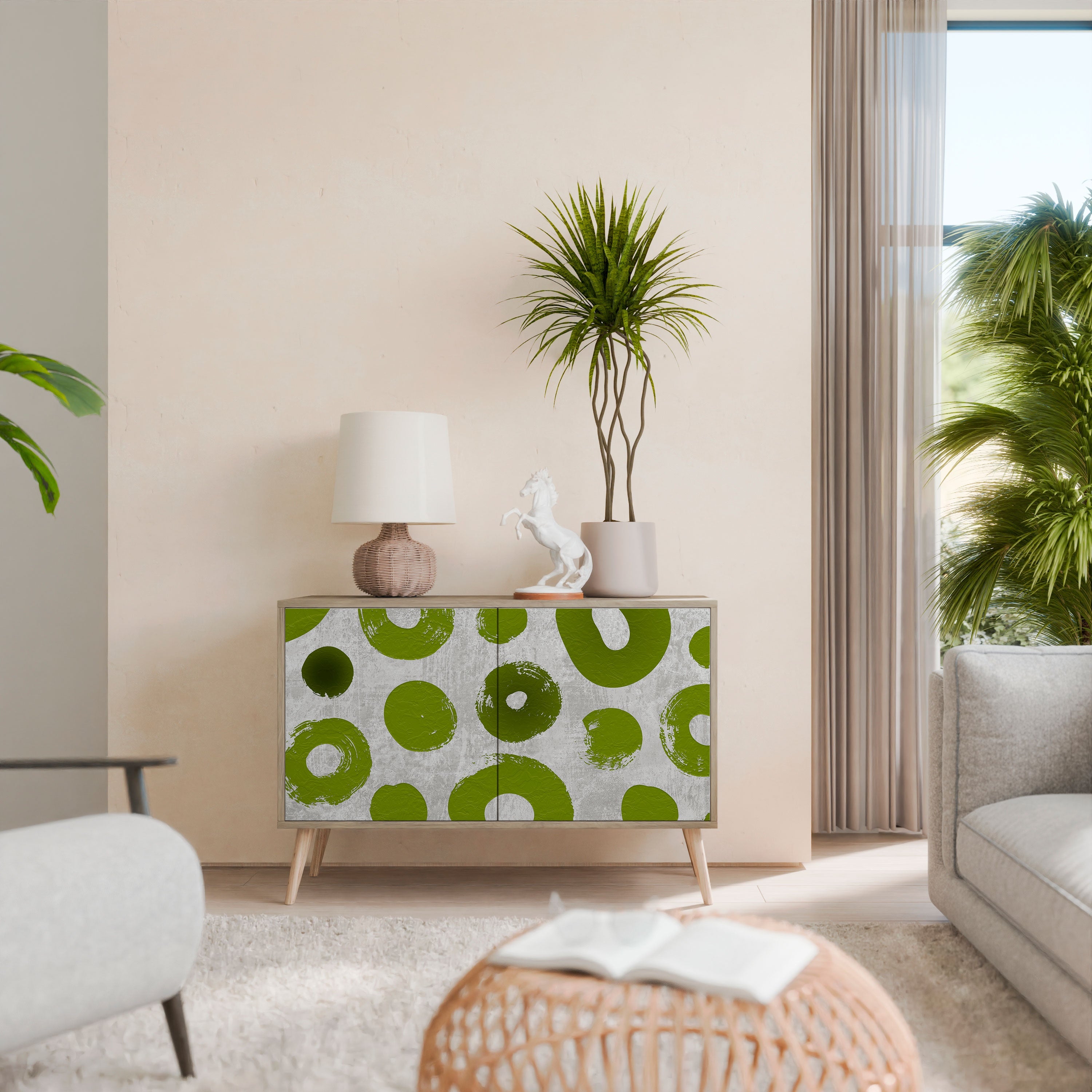 GREEN RHAPSODY Sideboard mit 2 Türen in Eichenoptik