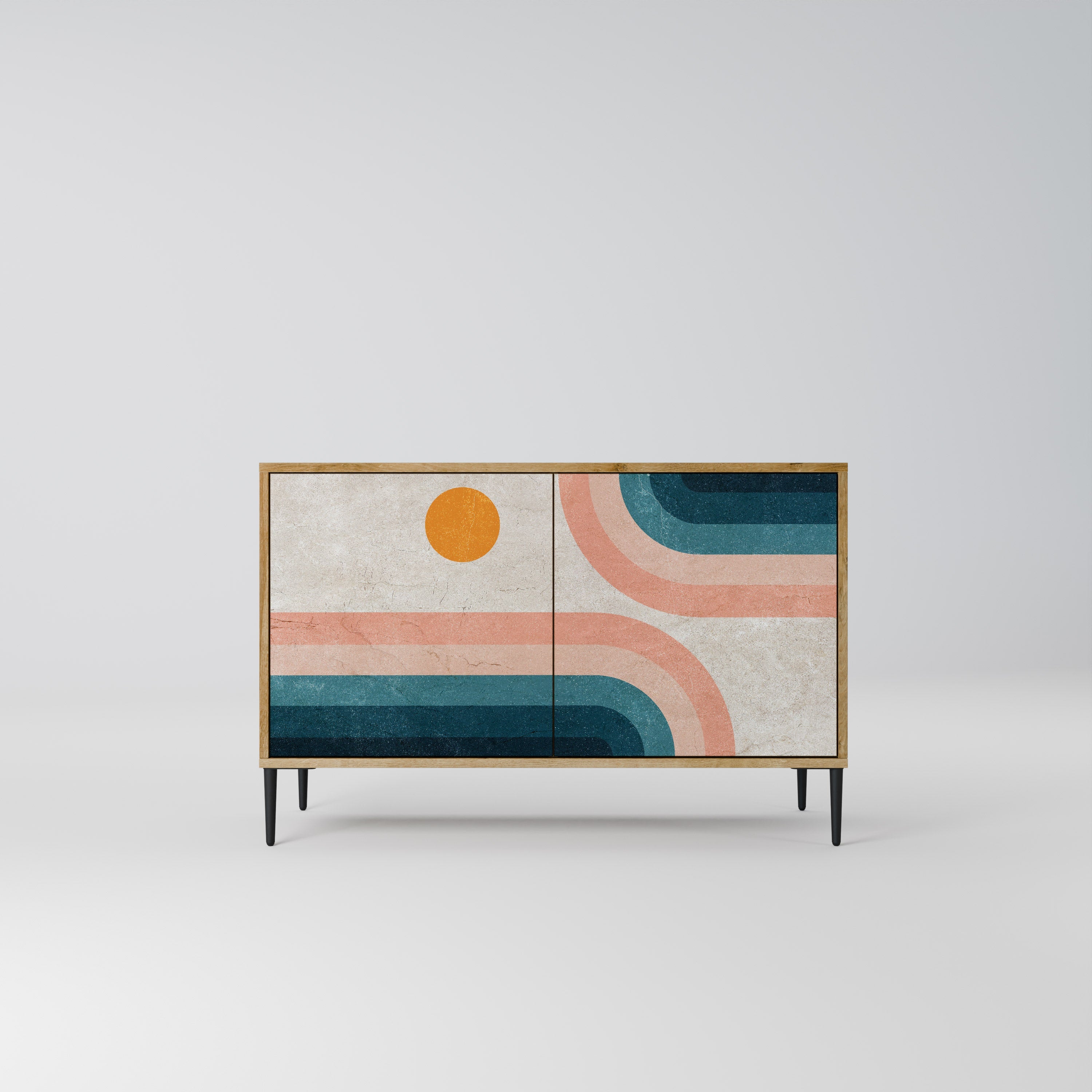 TWO HALVES Sideboard mit 2 Türen in Eichenoptik