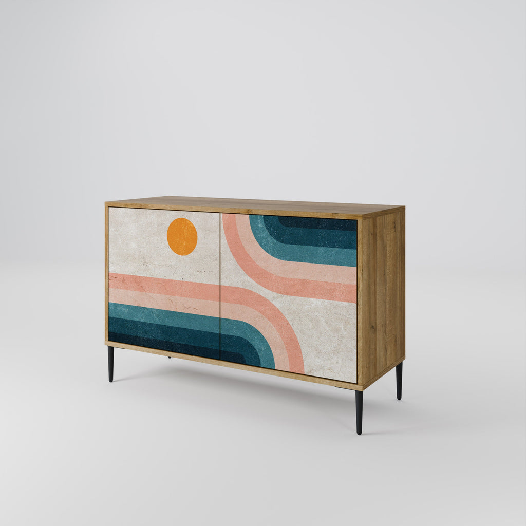 TWO HALVES Sideboard mit 2 Türen in Eichenoptik