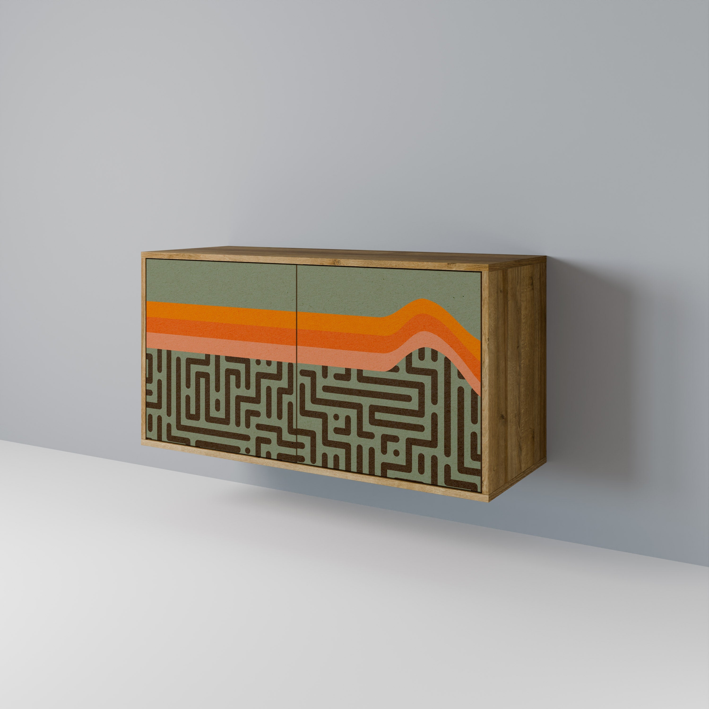SIMPLE SOLUTIONS Sideboard mit 2 Türen in Eichenoptik