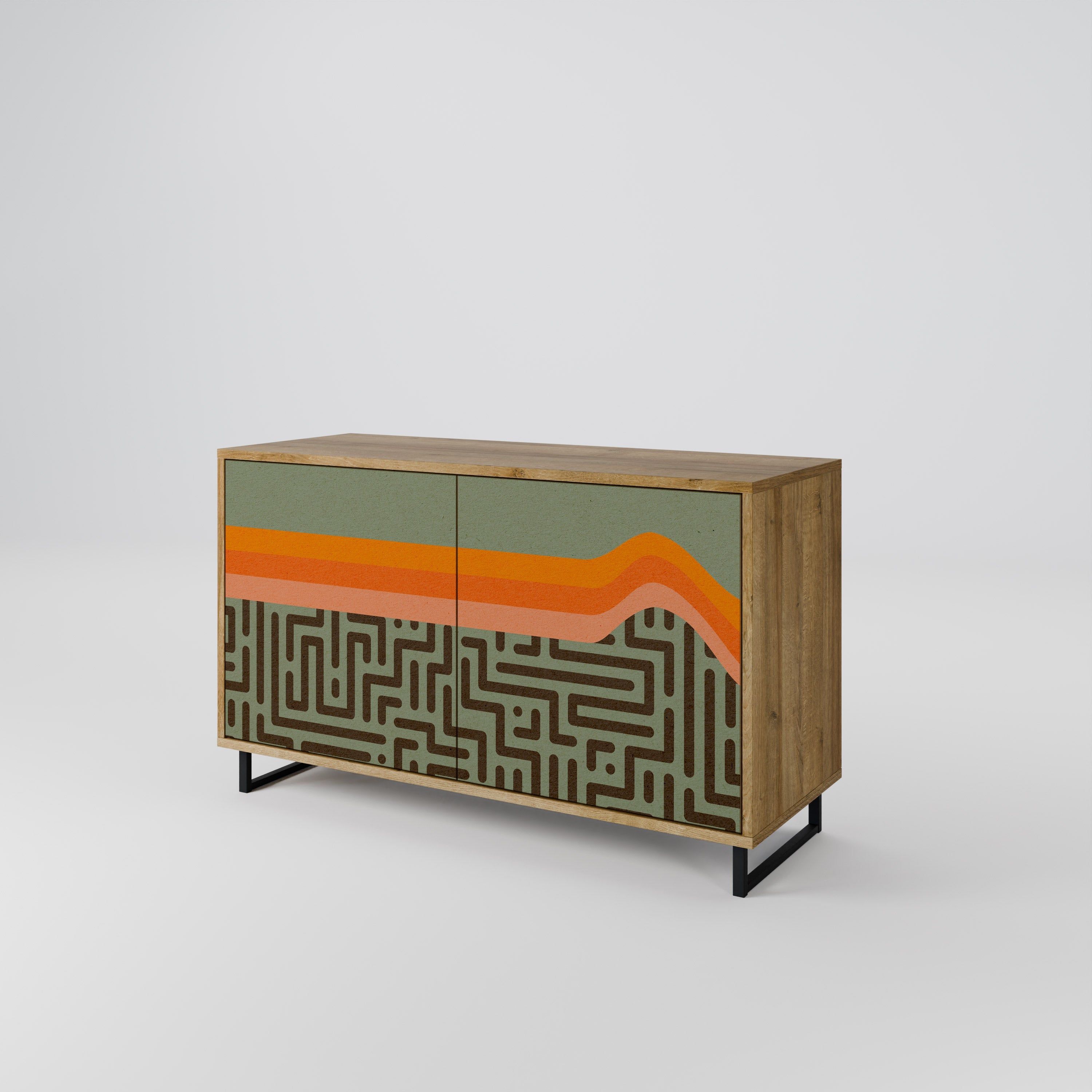 SIMPLE SOLUTIONS Sideboard mit 2 Türen in Eichenoptik
