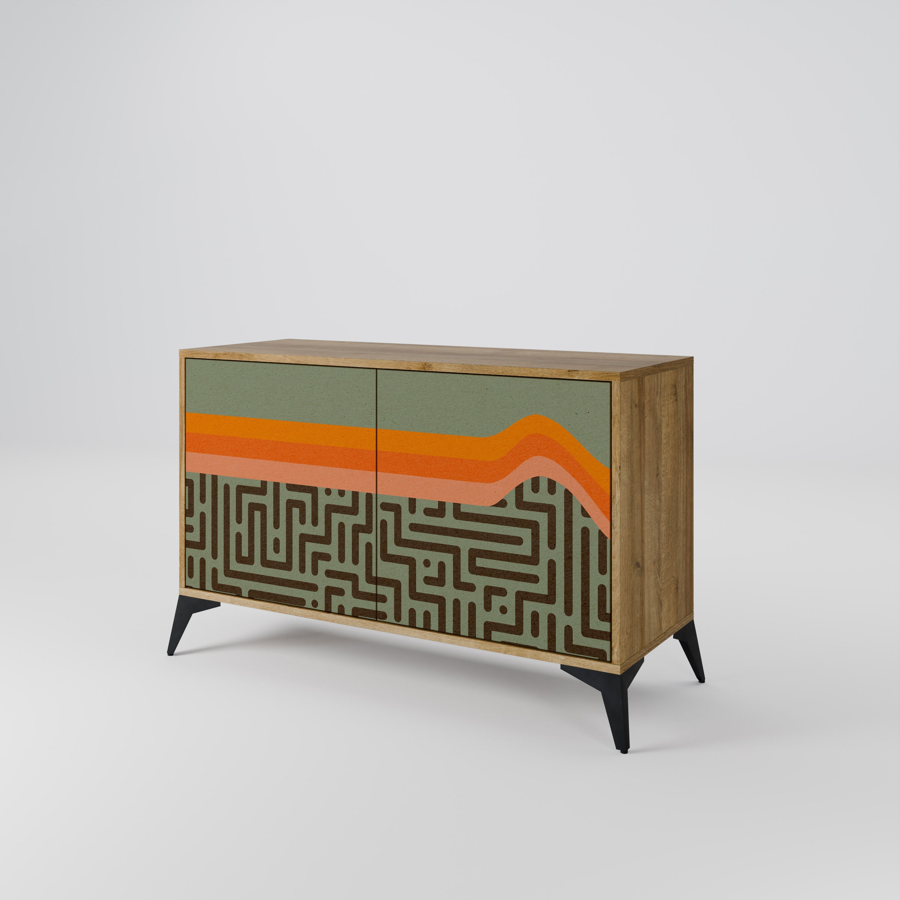 SIMPLE SOLUTIONS Sideboard mit 2 Türen in Eichenoptik