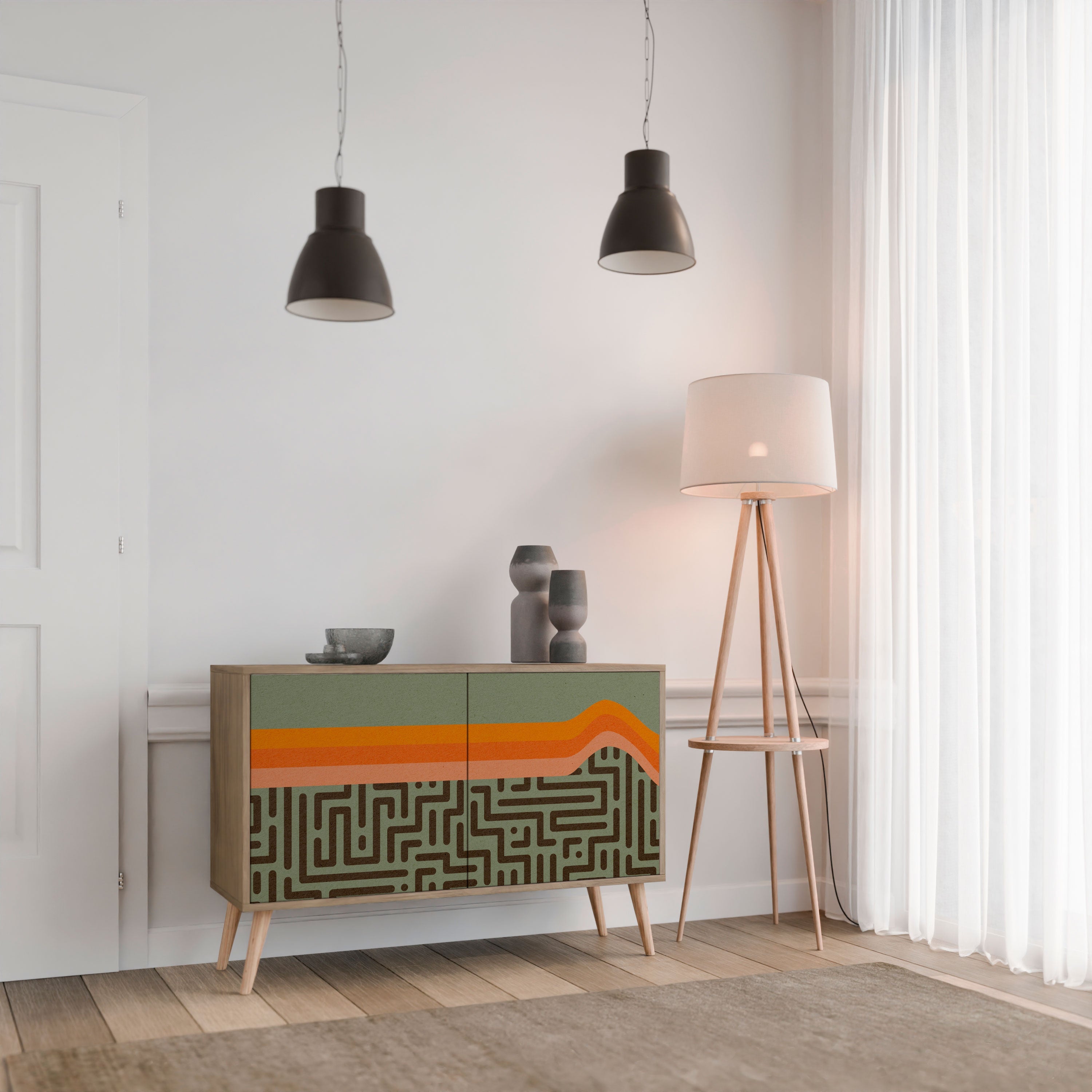 SIMPLE SOLUTIONS Sideboard mit 2 Türen in Eichenoptik