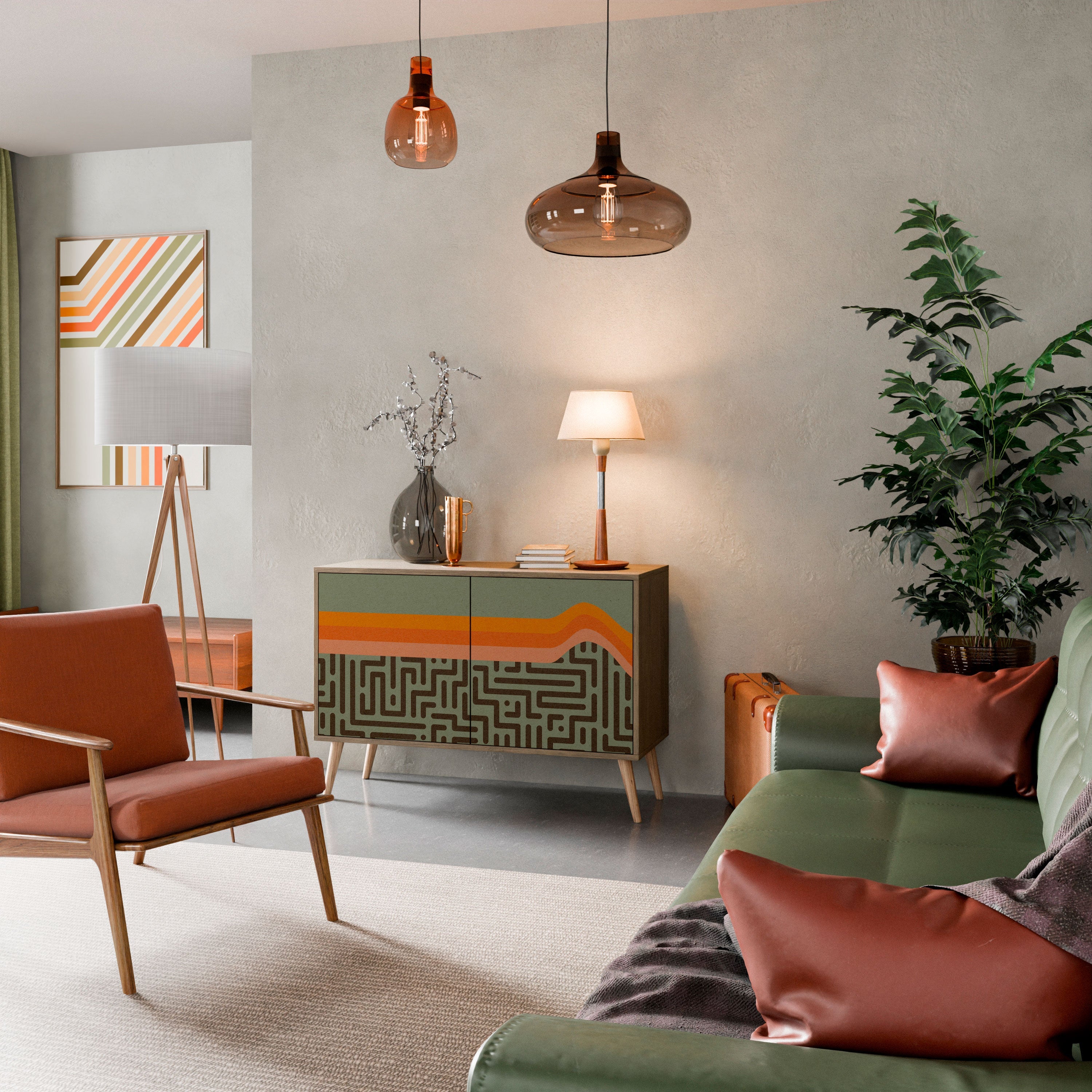 SIMPLE SOLUTIONS Sideboard mit 2 Türen in Eichenoptik