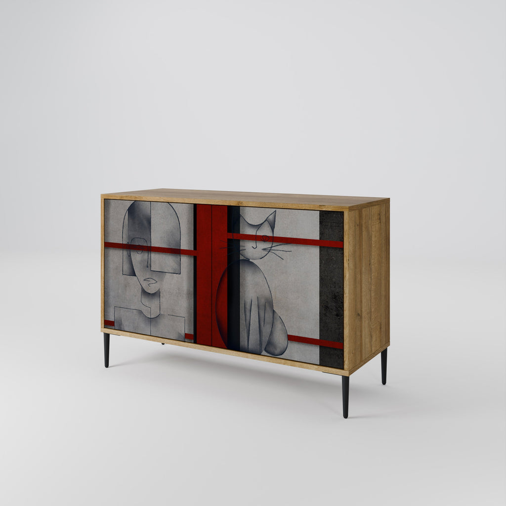 GRAY FIGURES Sideboard mit 2 Türen in Eichenoptik