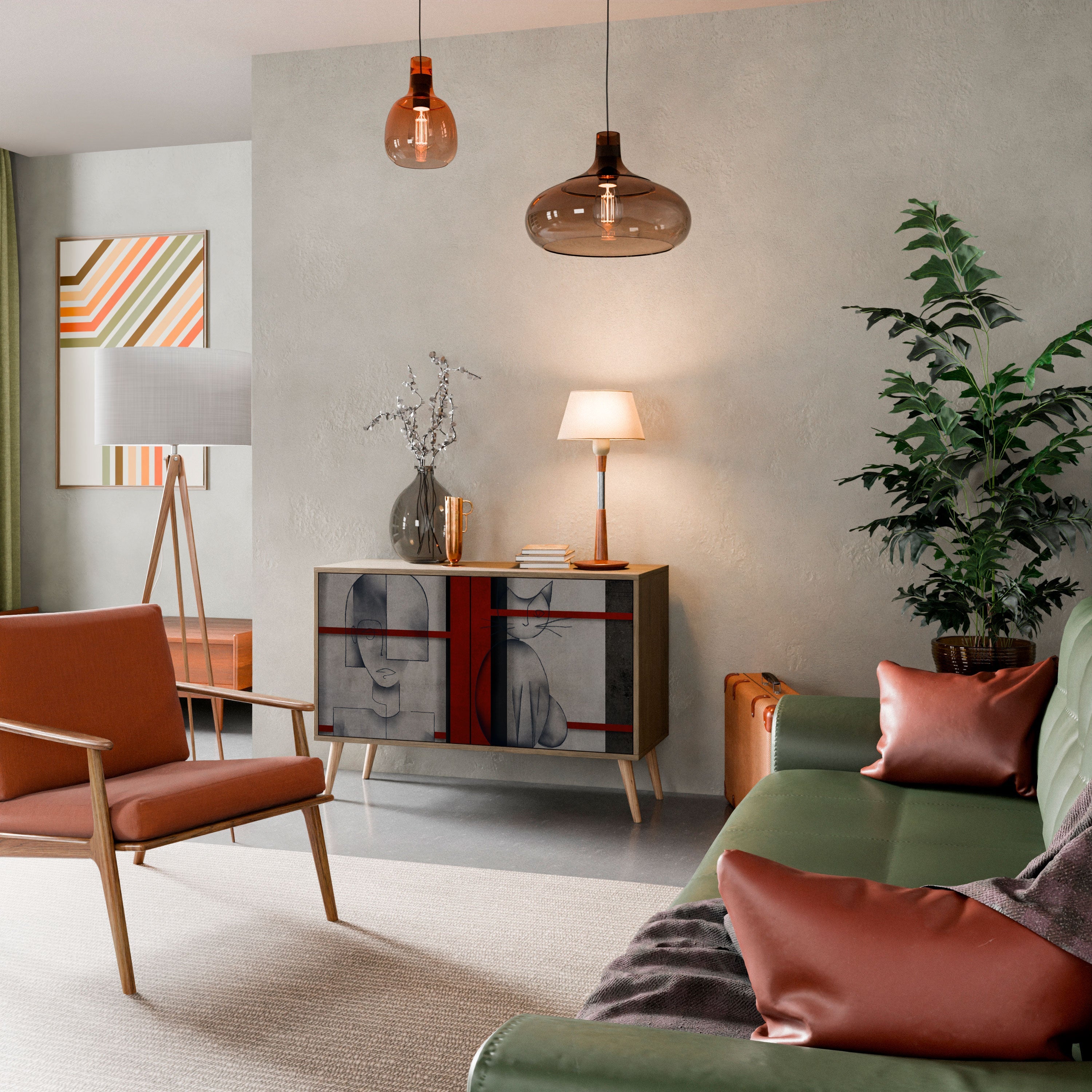 GRAY FIGURES Sideboard mit 2 Türen in Eichenoptik
