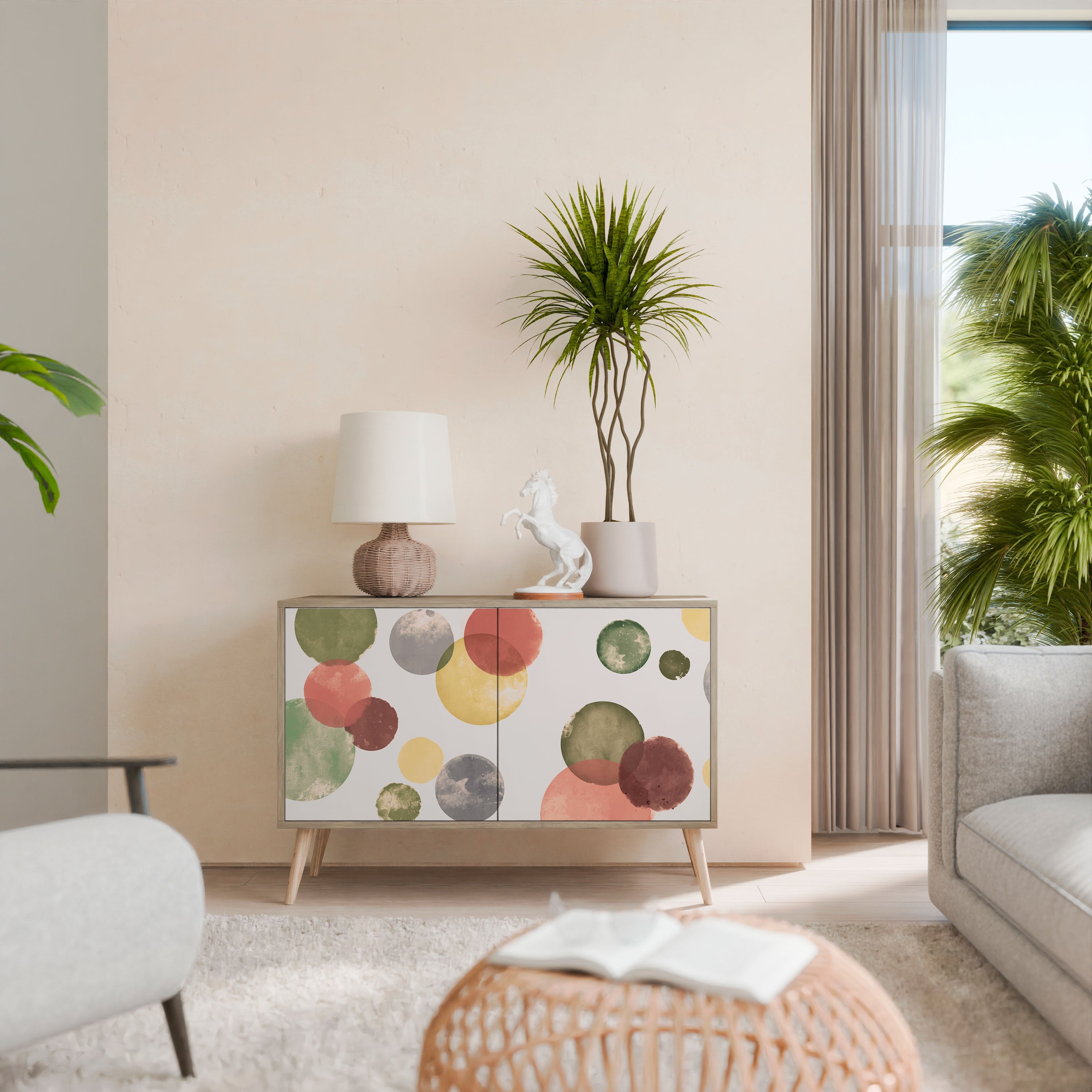 FLEETING HAPPINESS Sideboard mit 2 Türen in Eichenoptik