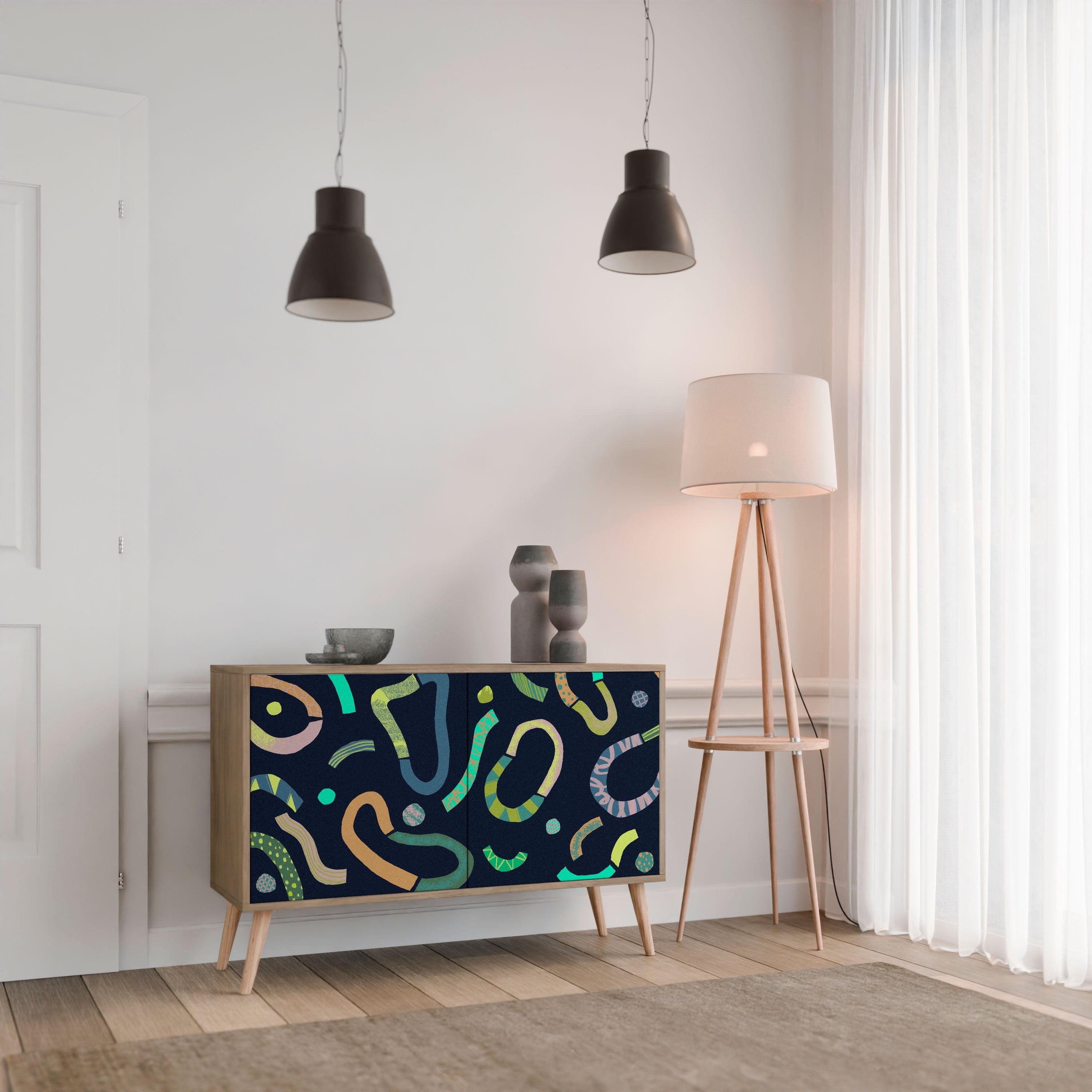 CONTRAST DANCE Sideboard mit 2 Türen in Eichenoptik