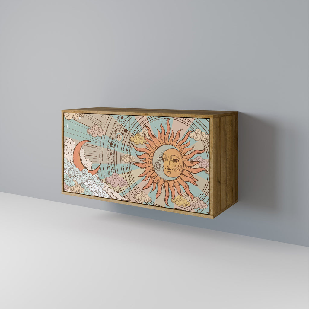MYSTICAL STRUCTURE Sideboard mit 2 Türen in Eichenoptik