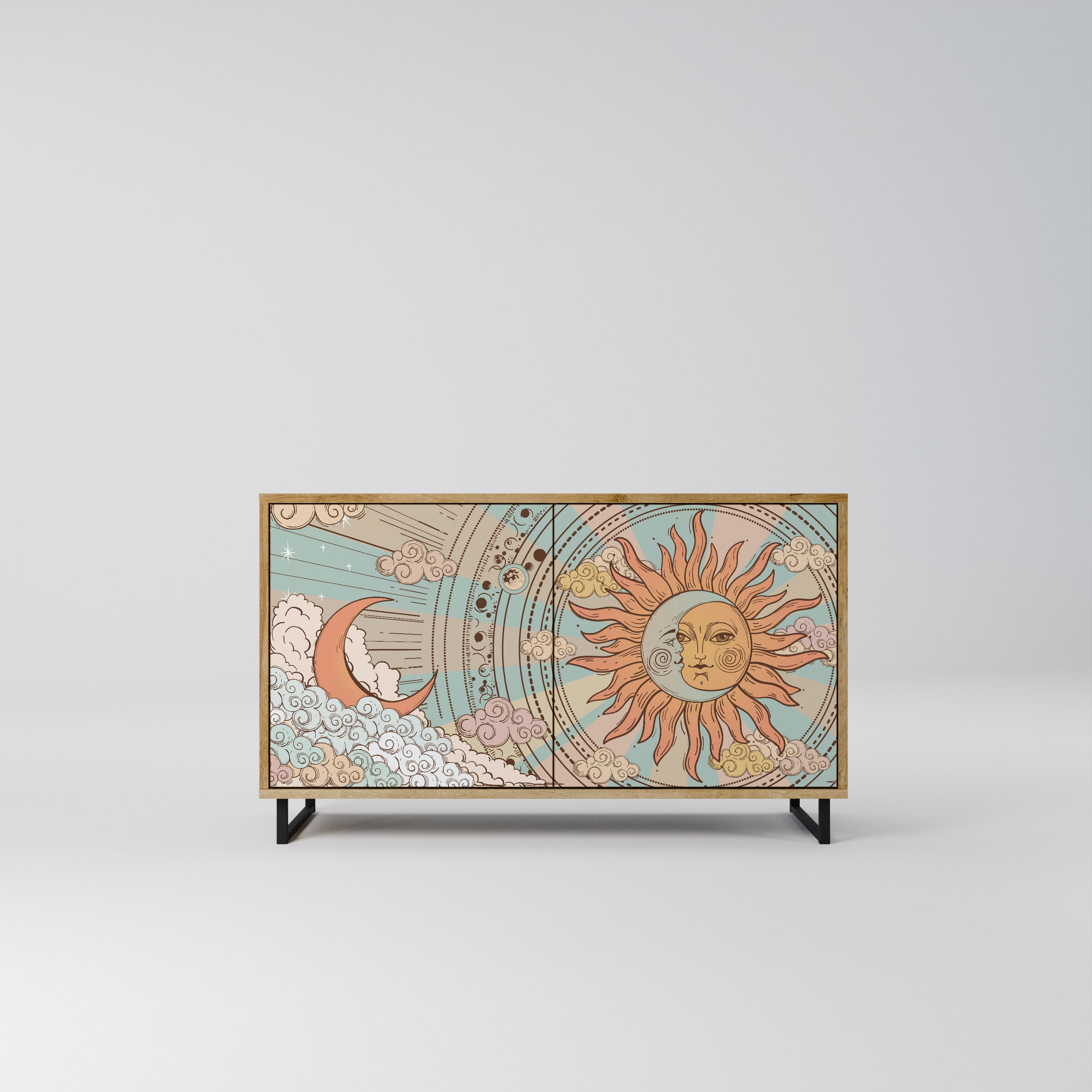 MYSTICAL STRUCTURE Sideboard mit 2 Türen in Eichenoptik