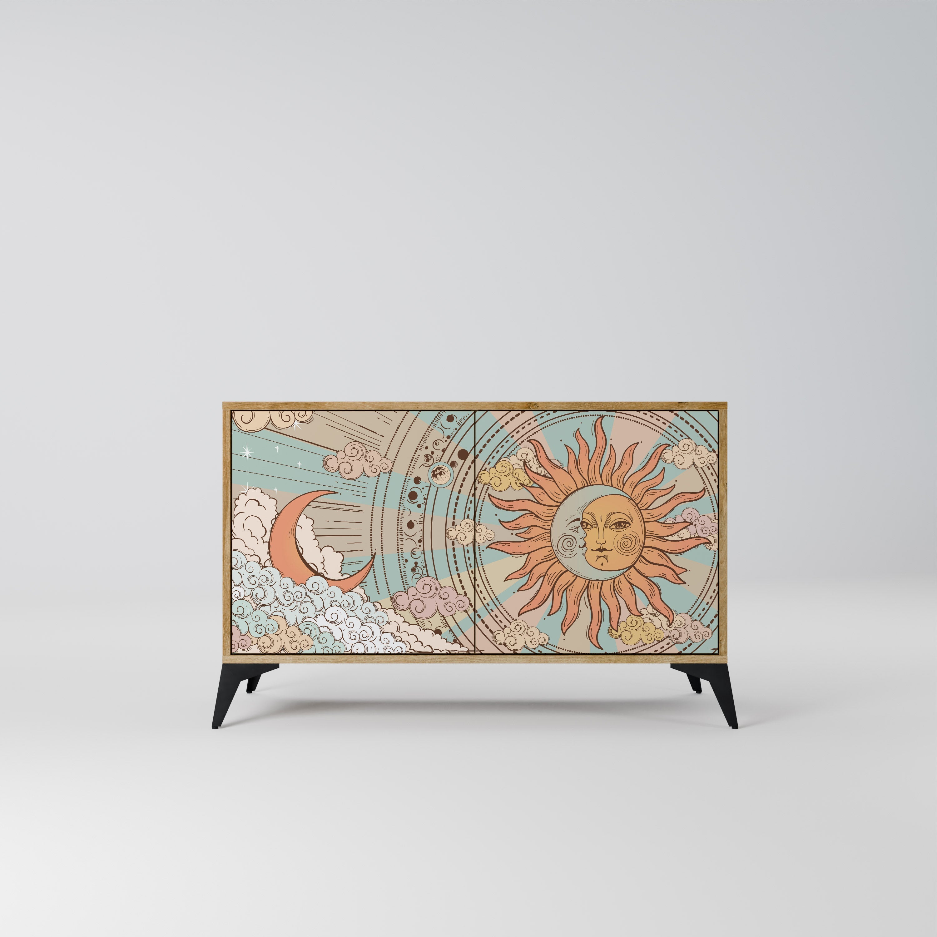 MYSTICAL STRUCTURE Sideboard mit 2 Türen in Eichenoptik