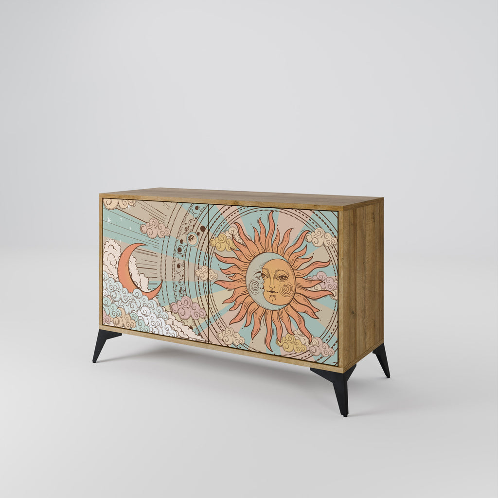 MYSTICAL STRUCTURE Sideboard mit 2 Türen in Eichenoptik