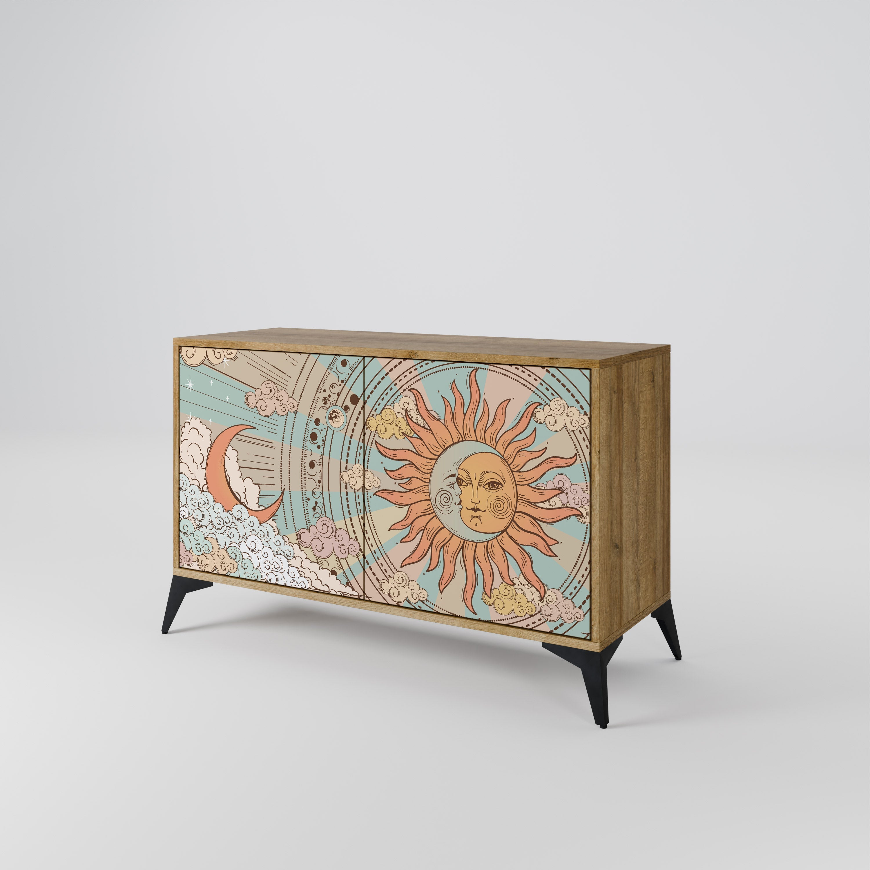MYSTICAL STRUCTURE Sideboard mit 2 Türen in Eichenoptik