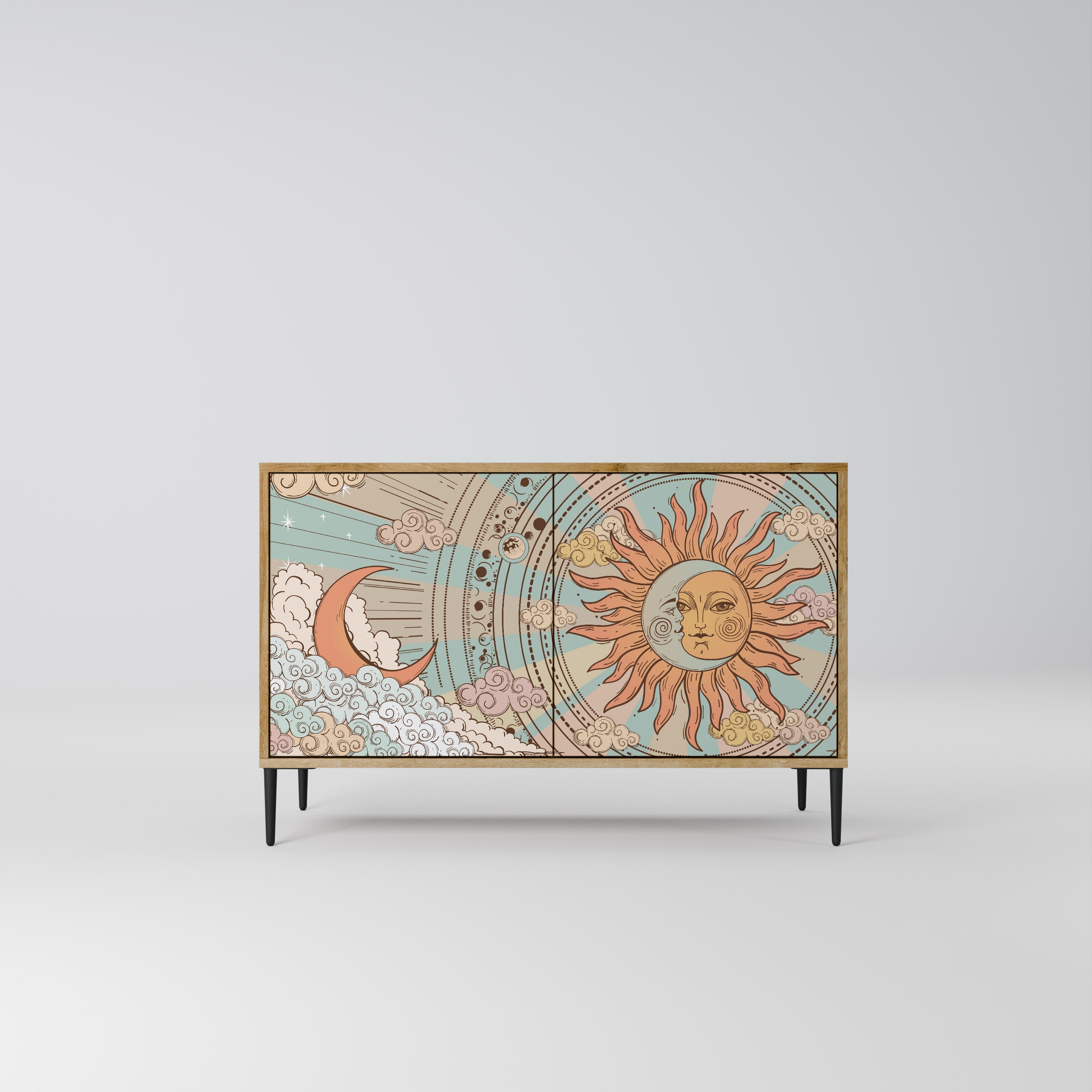 MYSTICAL STRUCTURE Sideboard mit 2 Türen in Eichenoptik