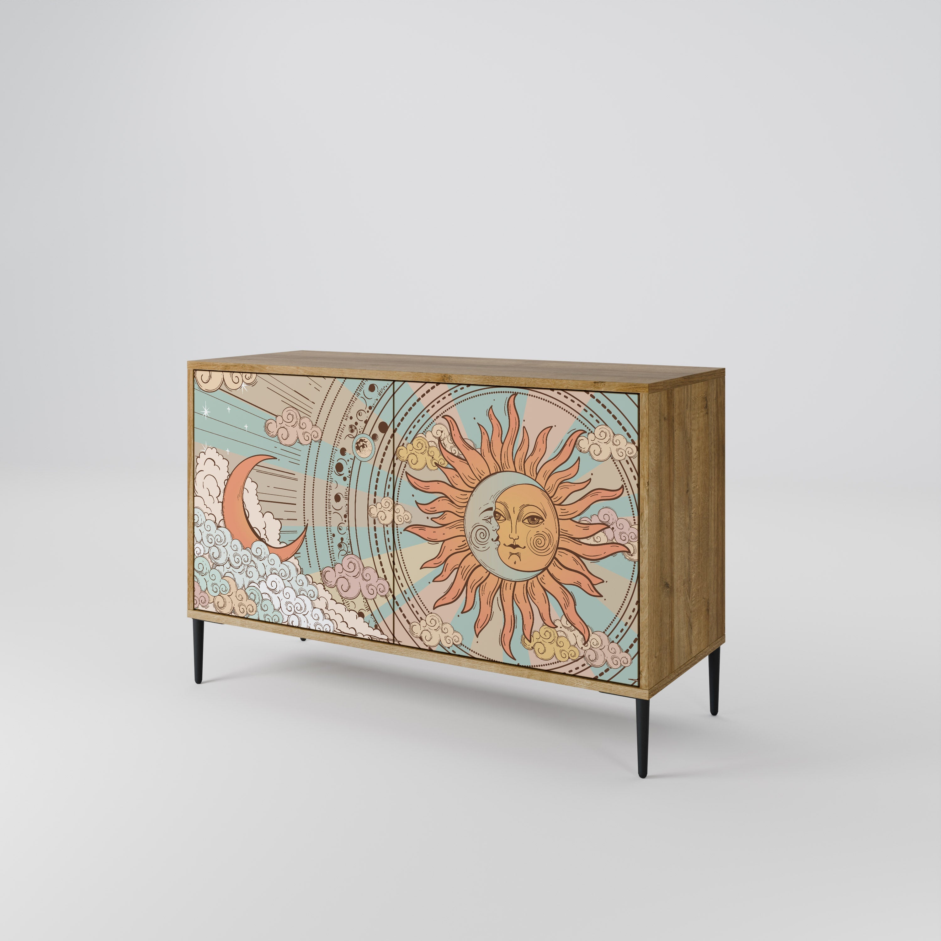 MYSTICAL STRUCTURE Sideboard mit 2 Türen in Eichenoptik