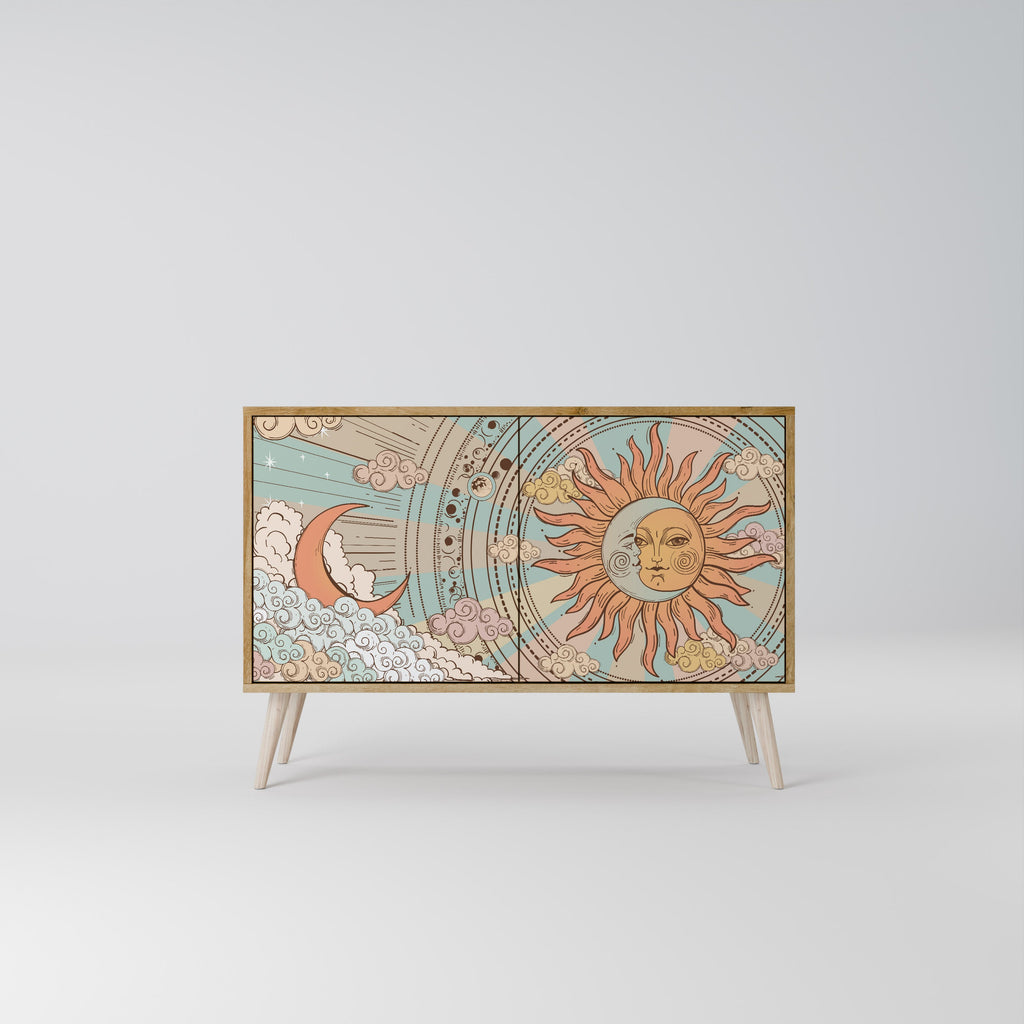 MYSTICAL STRUCTURE Sideboard mit 2 Türen in Eichenoptik