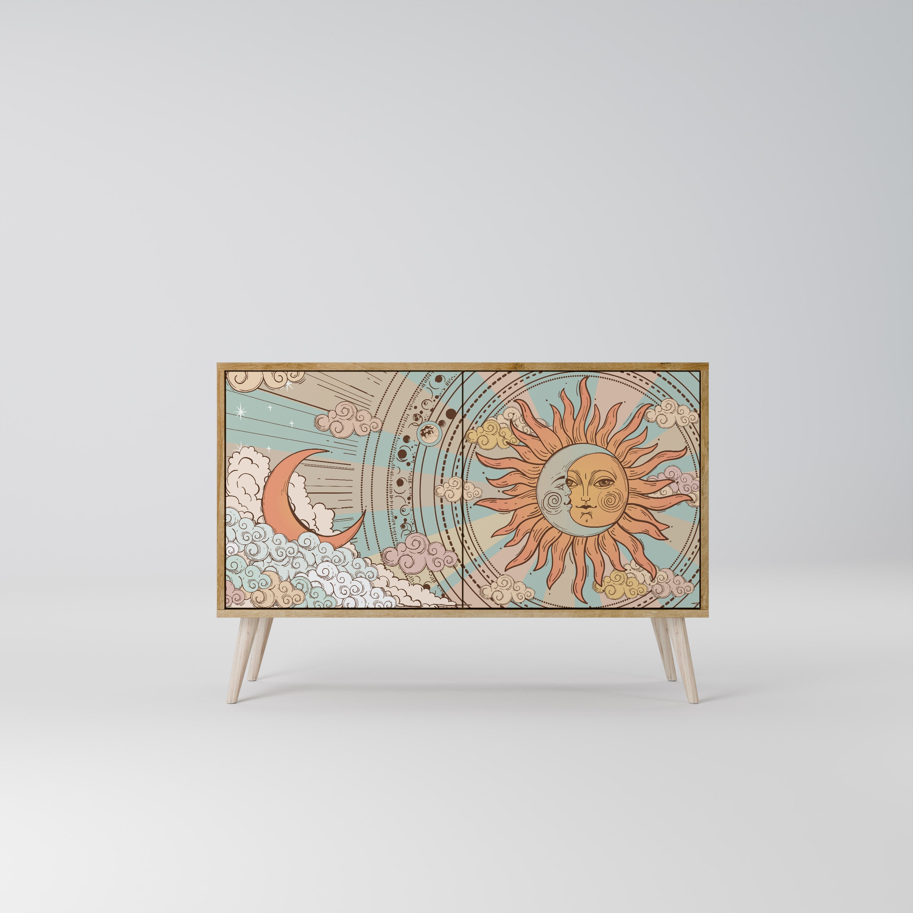MYSTICAL STRUCTURE Sideboard mit 2 Türen in Eichenoptik