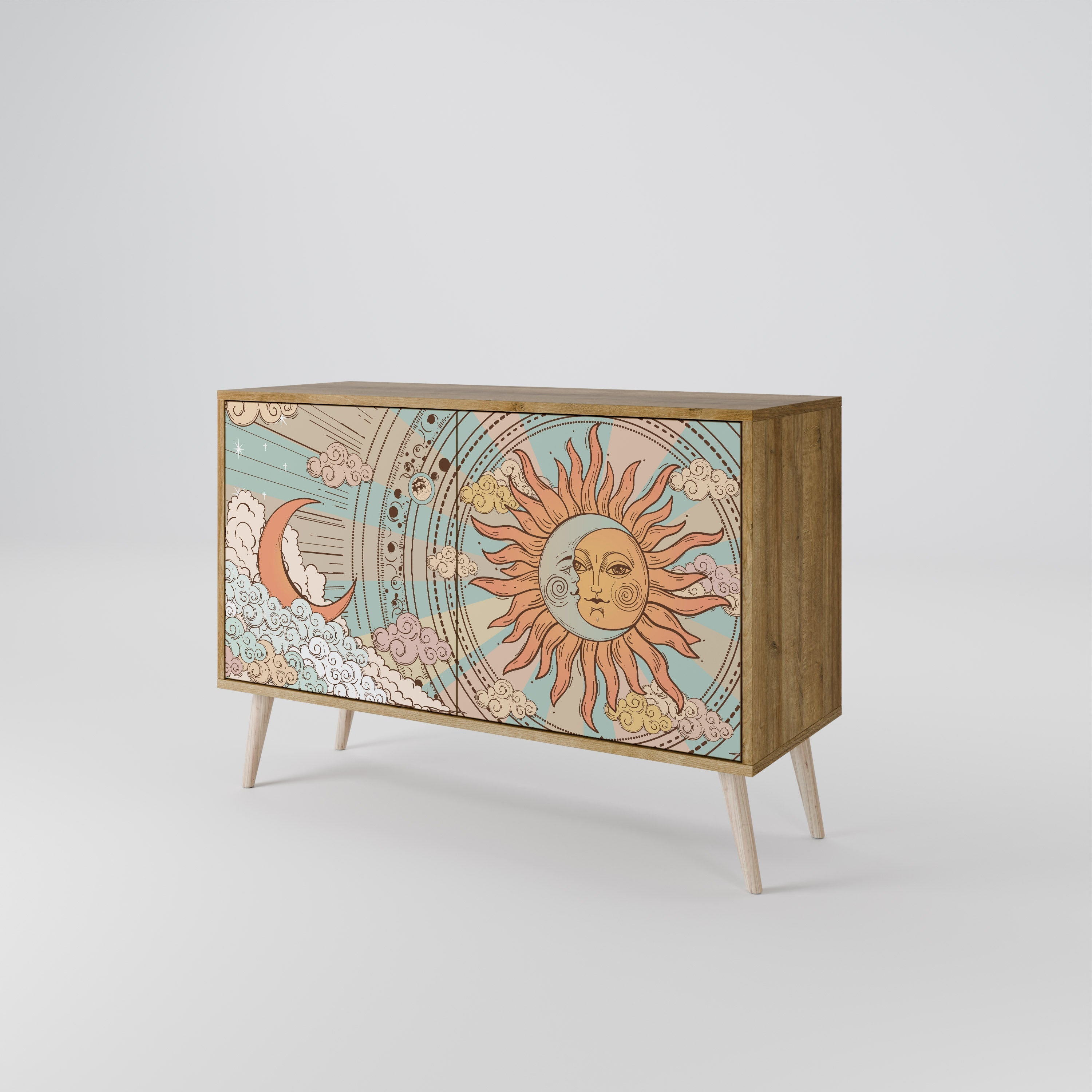 MYSTICAL STRUCTURE Sideboard mit 2 Türen in Eichenoptik