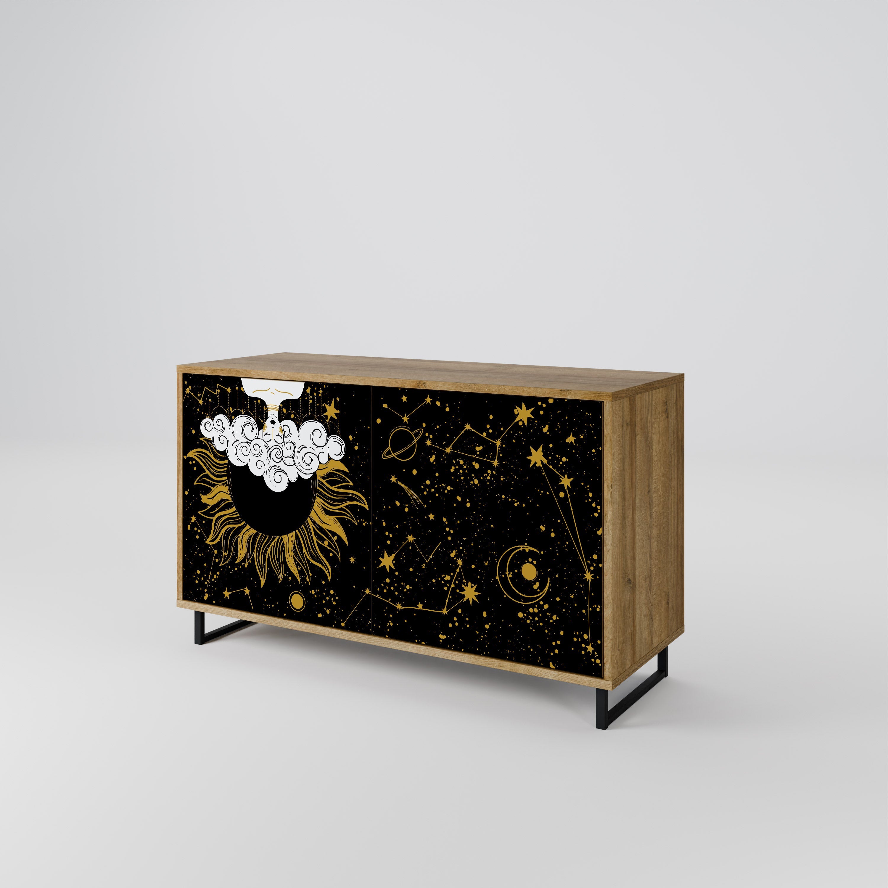 STELLAR CONSTELLATIONS Sideboard mit 2 Türen in Eichenoptik