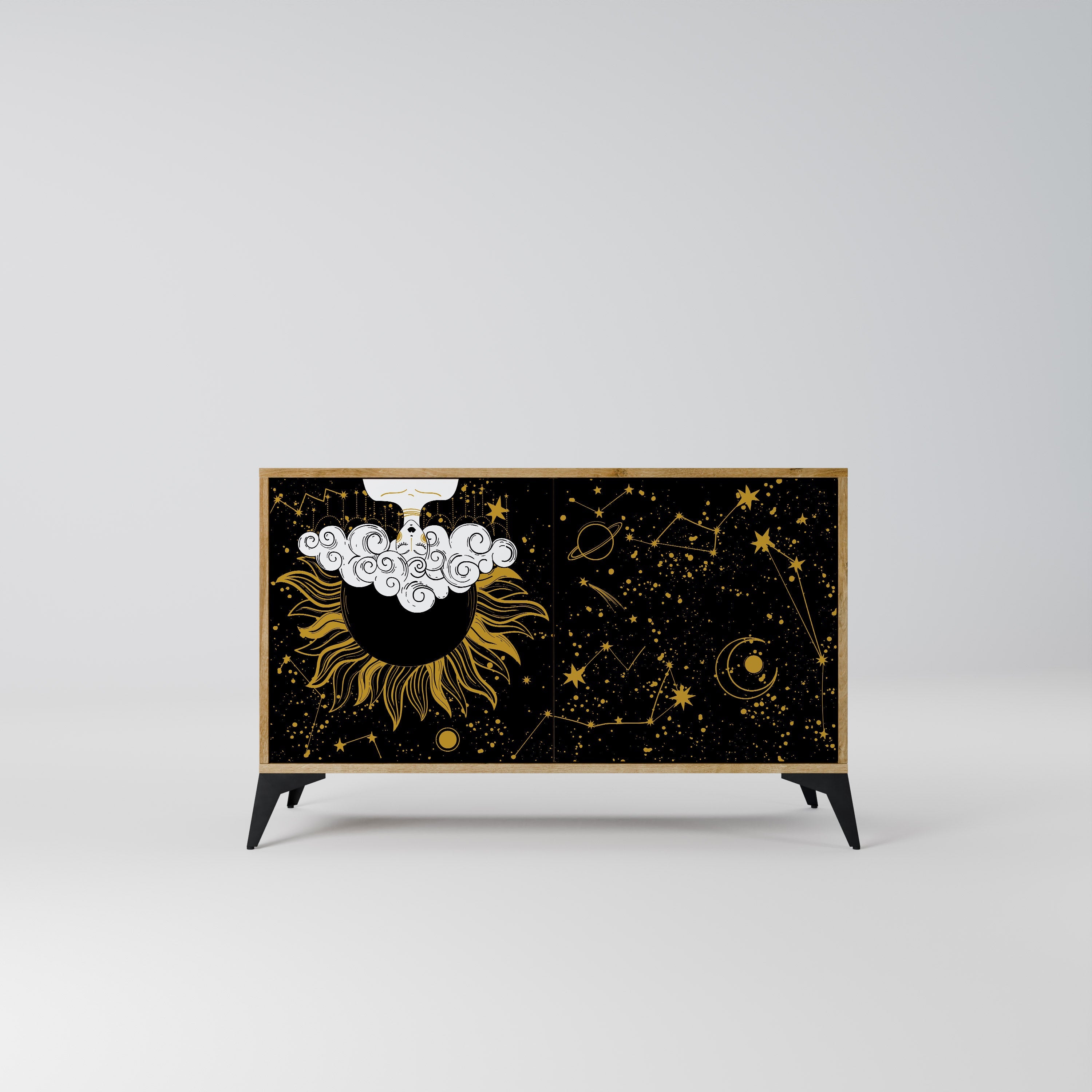 STELLAR CONSTELLATIONS Sideboard mit 2 Türen in Eichenoptik