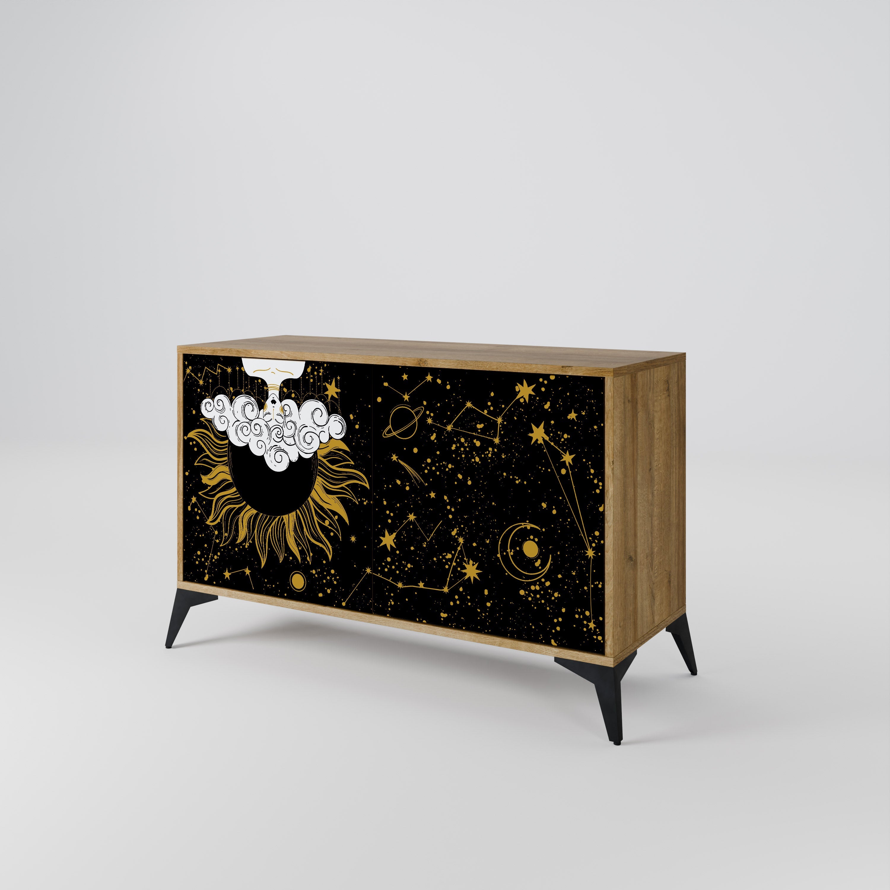 STELLAR CONSTELLATIONS Sideboard mit 2 Türen in Eichenoptik