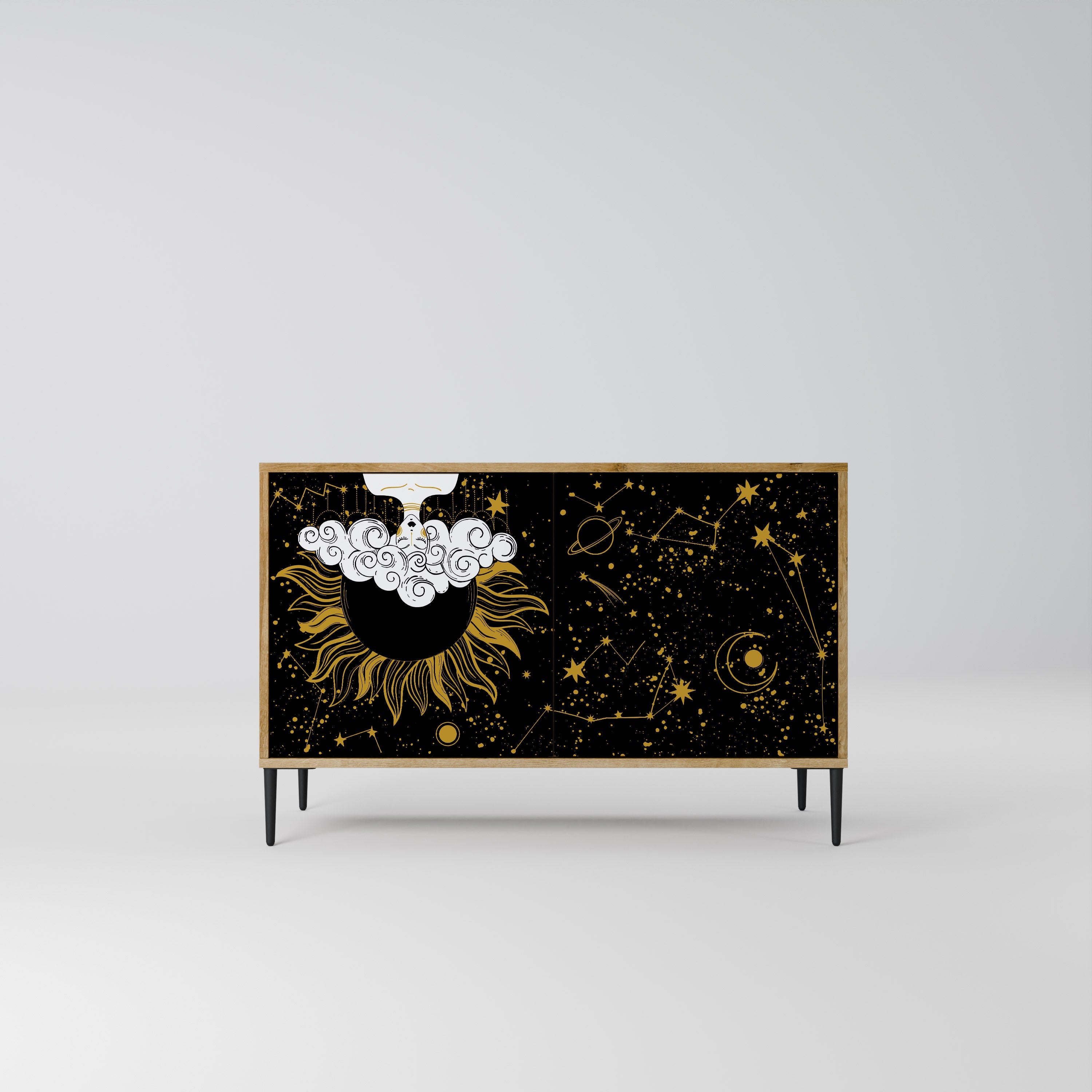 STELLAR CONSTELLATIONS Sideboard mit 2 Türen in Eichenoptik
