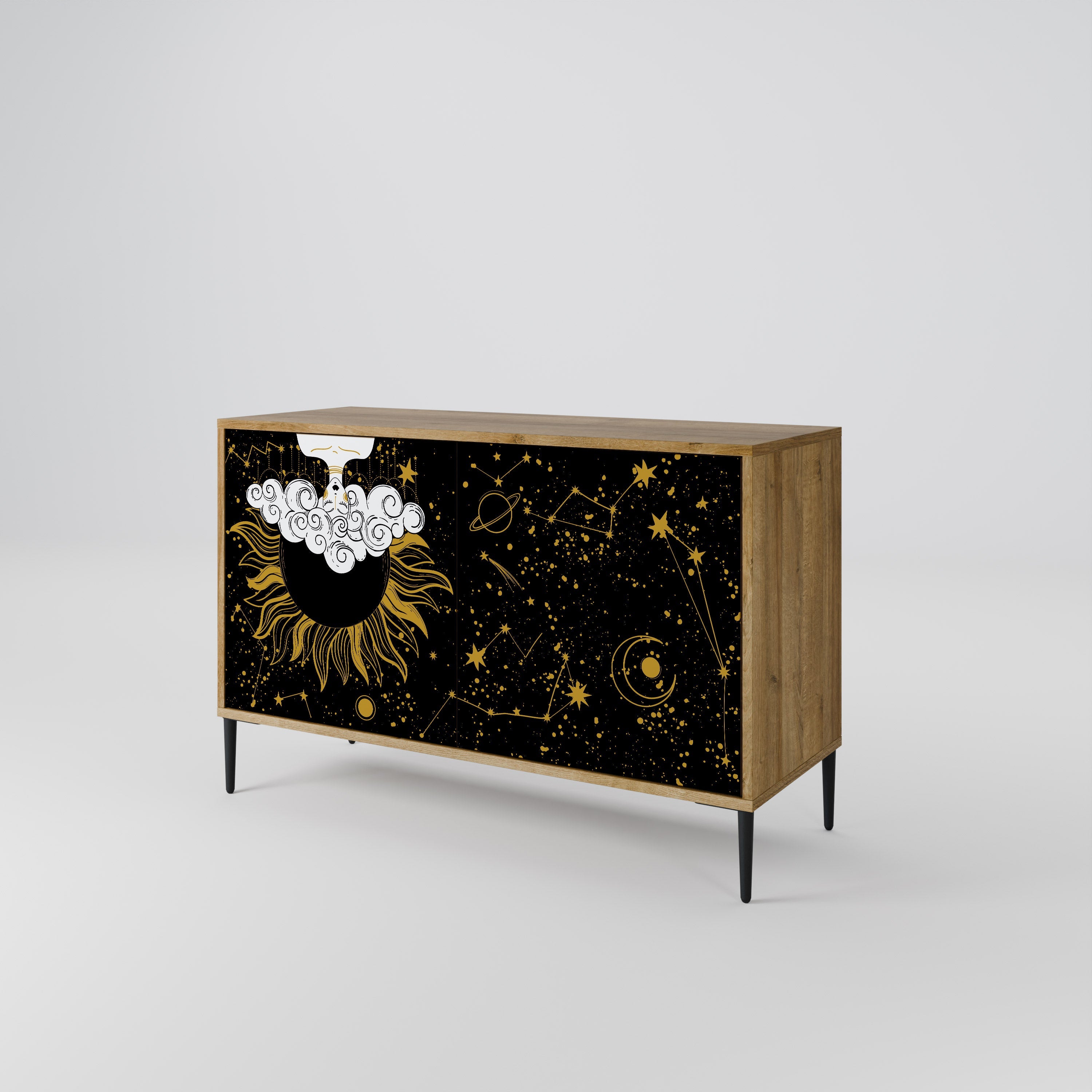 STELLAR CONSTELLATIONS Sideboard mit 2 Türen in Eichenoptik