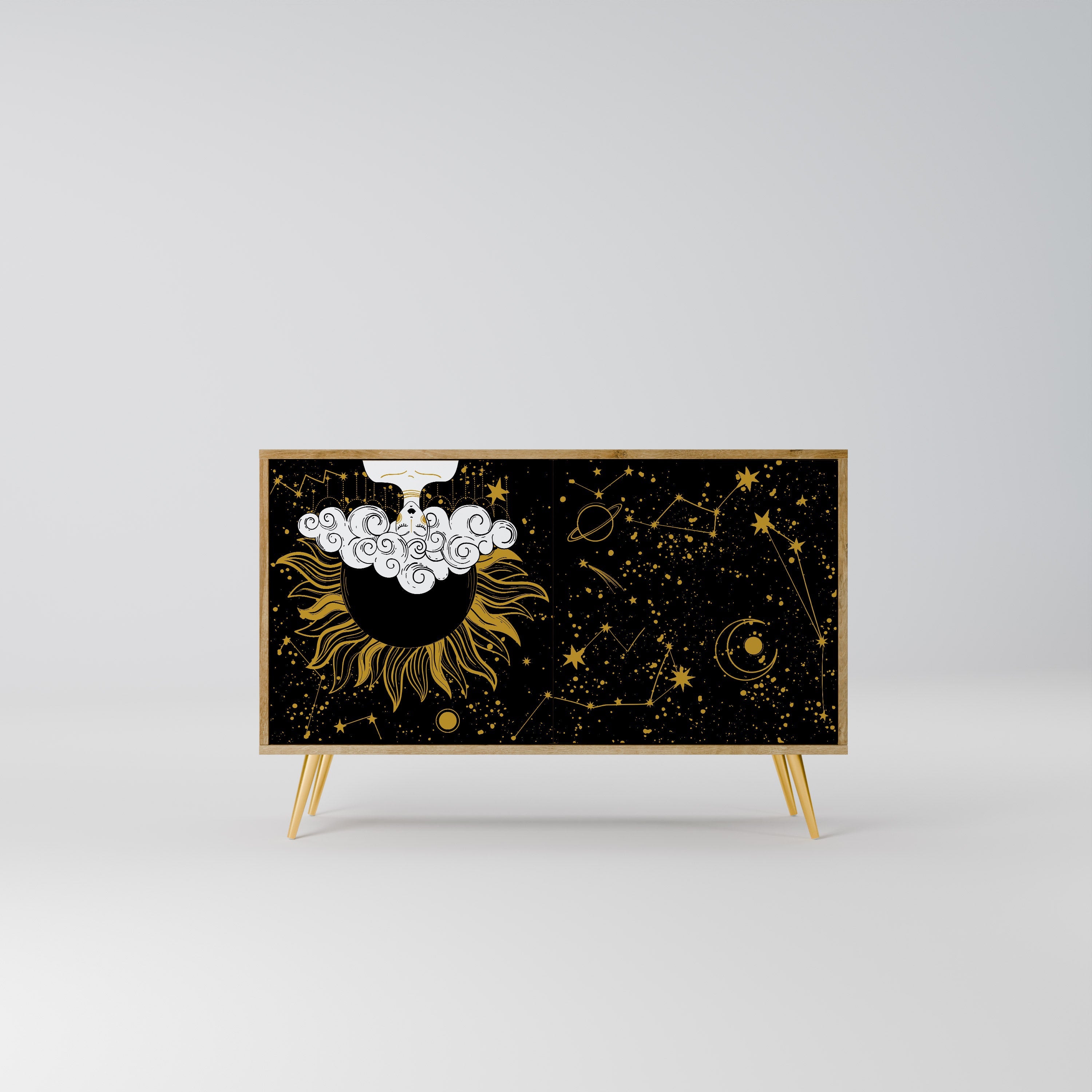 STELLAR CONSTELLATIONS Sideboard mit 2 Türen in Eichenoptik