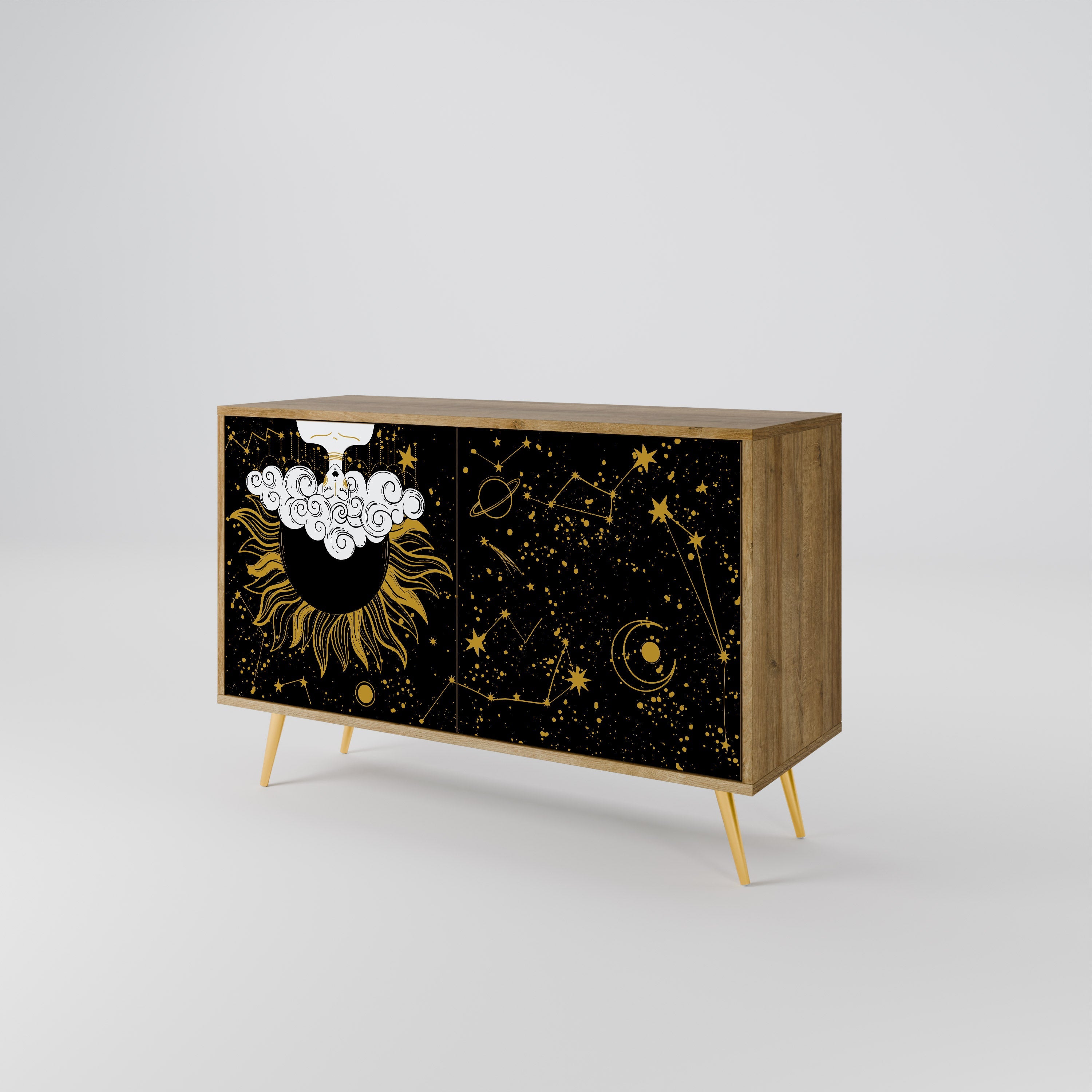 STELLAR CONSTELLATIONS Sideboard mit 2 Türen in Eichenoptik
