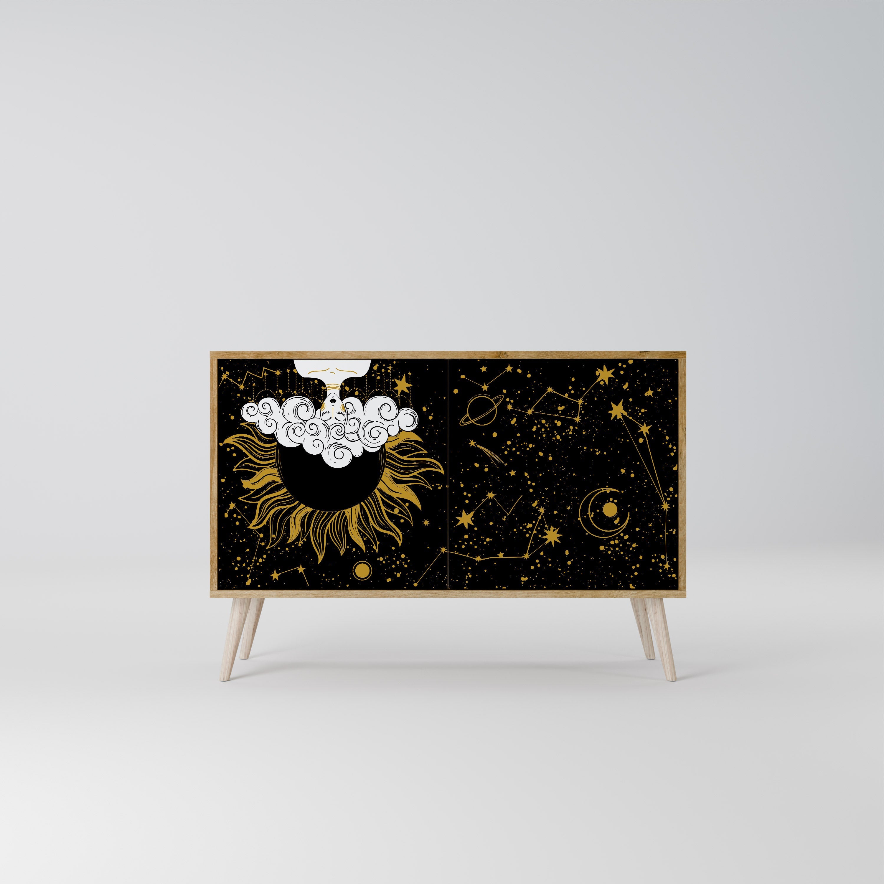 STELLAR CONSTELLATIONS Sideboard mit 2 Türen in Eichenoptik