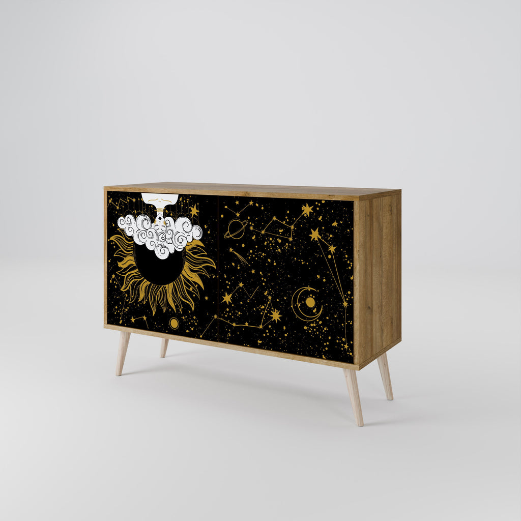 STELLAR CONSTELLATIONS Sideboard mit 2 Türen in Eichenoptik